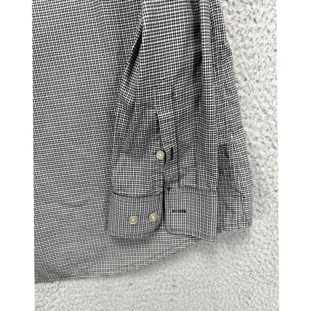 Theory THEORY Shirt Adult 2XL Black White Checkered Button Up Long Sleeve Casual Mens Size US XXL / EU 58 / 5 - 6 Thumbnail