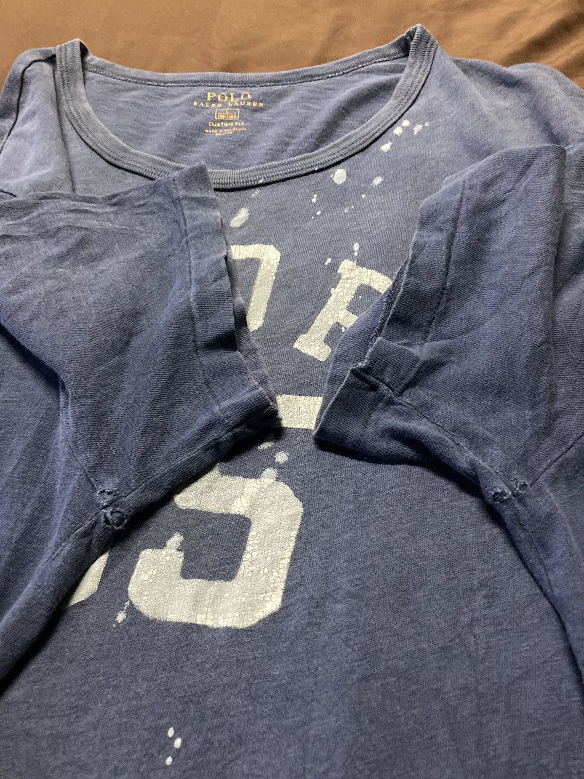 Polo Ralph Lauren × Vintage Vintage Polo Ralph Lauren Distressed Crewneck Tee Size US L / EU 52-54 / 3 - 8 Thumbnail