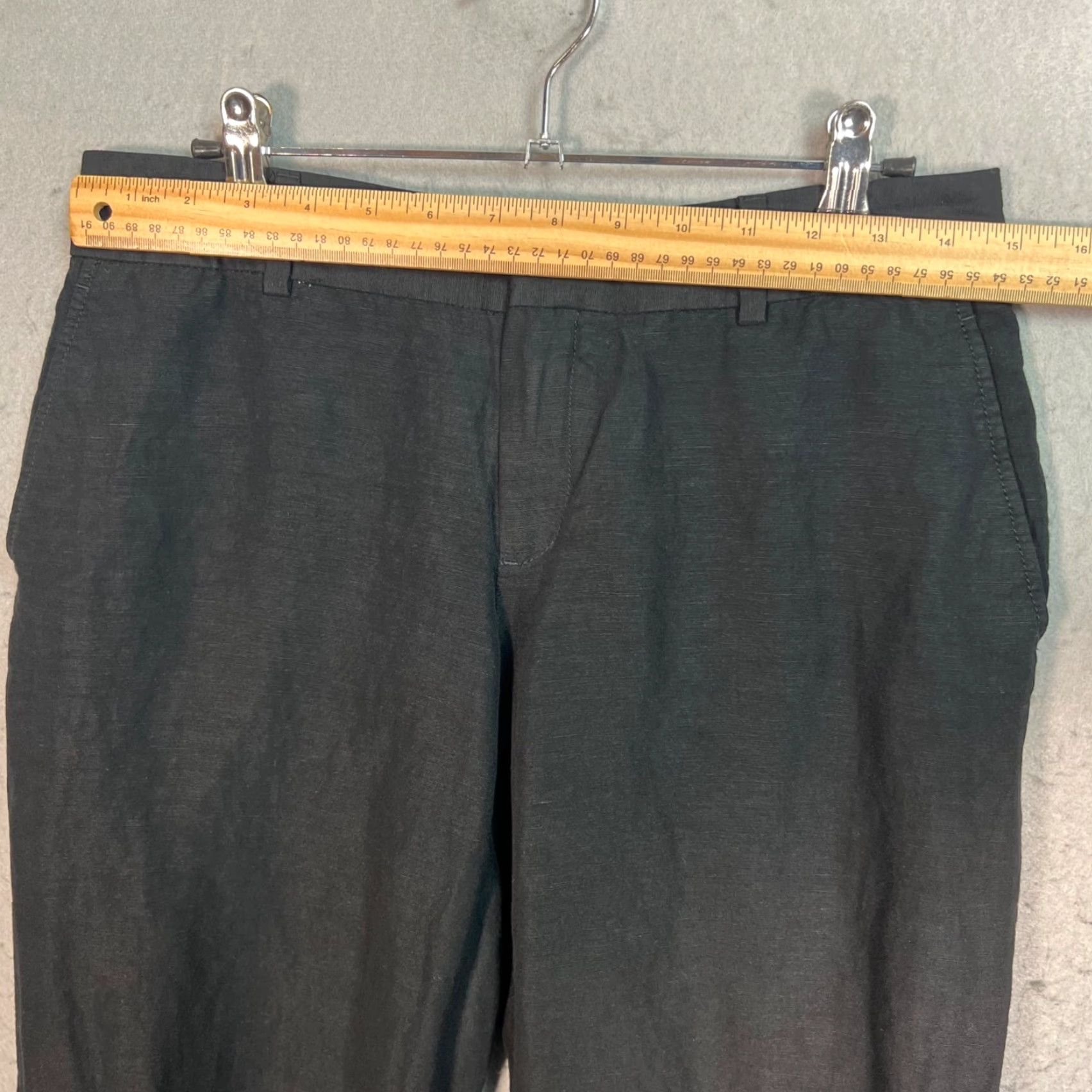 Banana Republic VINTAGE Banana Republic Womens Pants Black Linen Blend Straight Leg 2 Adult Womens 2 Chino Size 26" / US 2 / IT 38 - 5 Thumbnail