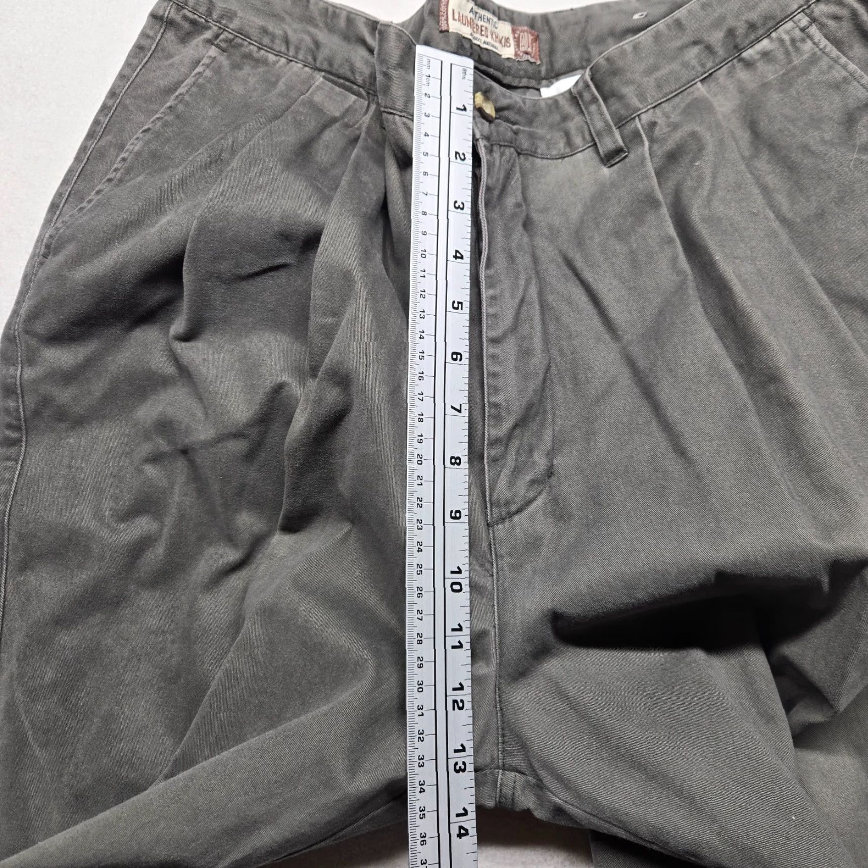 Vintage Authentic Laundered Khakis Pants Mens Adult Size 38 Gray Chino Easy Care Flat Front 30 Inseam Straight Pockets Casual Workwear Size US 38 / EU 54 - 5 Thumbnail