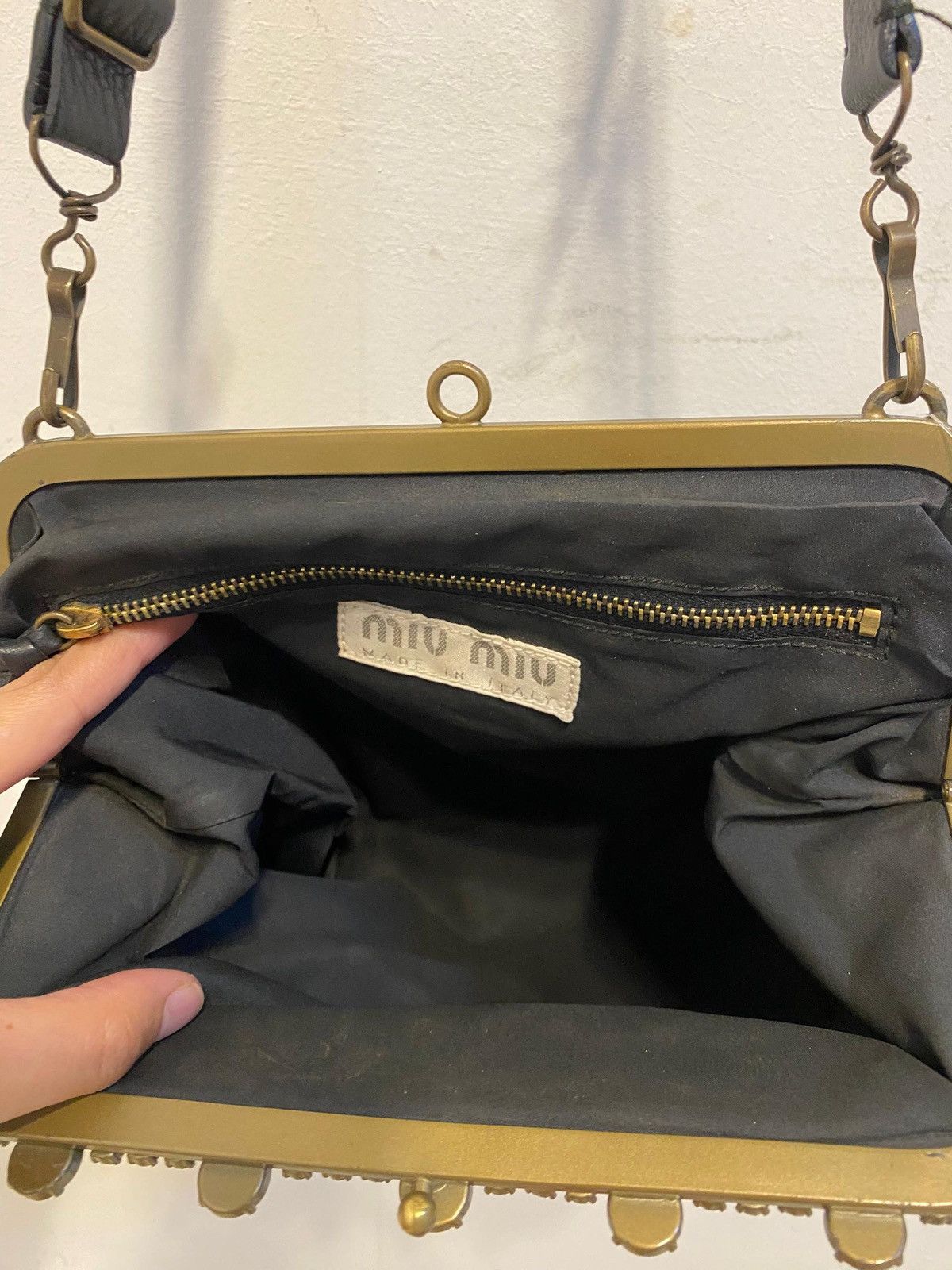 Miu Miu iu Miu Vintage Crystal Frame Leather Bag Size ONE SIZE - 4 Thumbnail