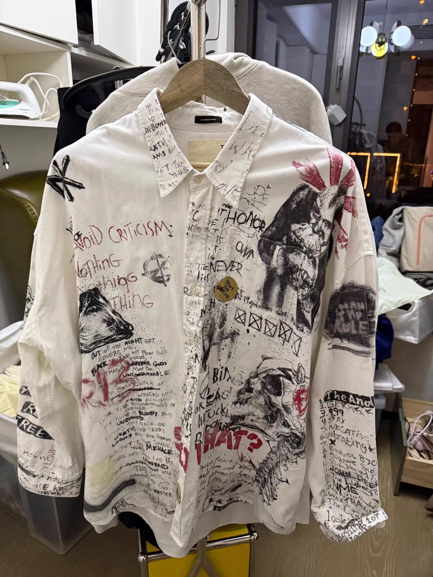 R13 R13 Ghost Face Punk Shirt K27 Size US M / EU 48-50 / 2 - 1 Thumbnail
