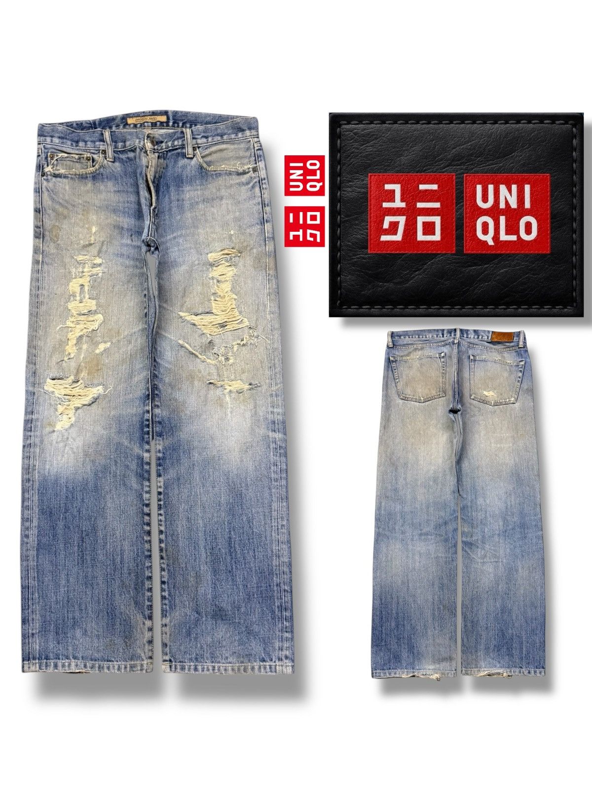 Uniqlo Vintage Uniqlo S-002 Japanese Market Jeans | Vintage Wash 35 Size US 35 - 1 Thumbnail