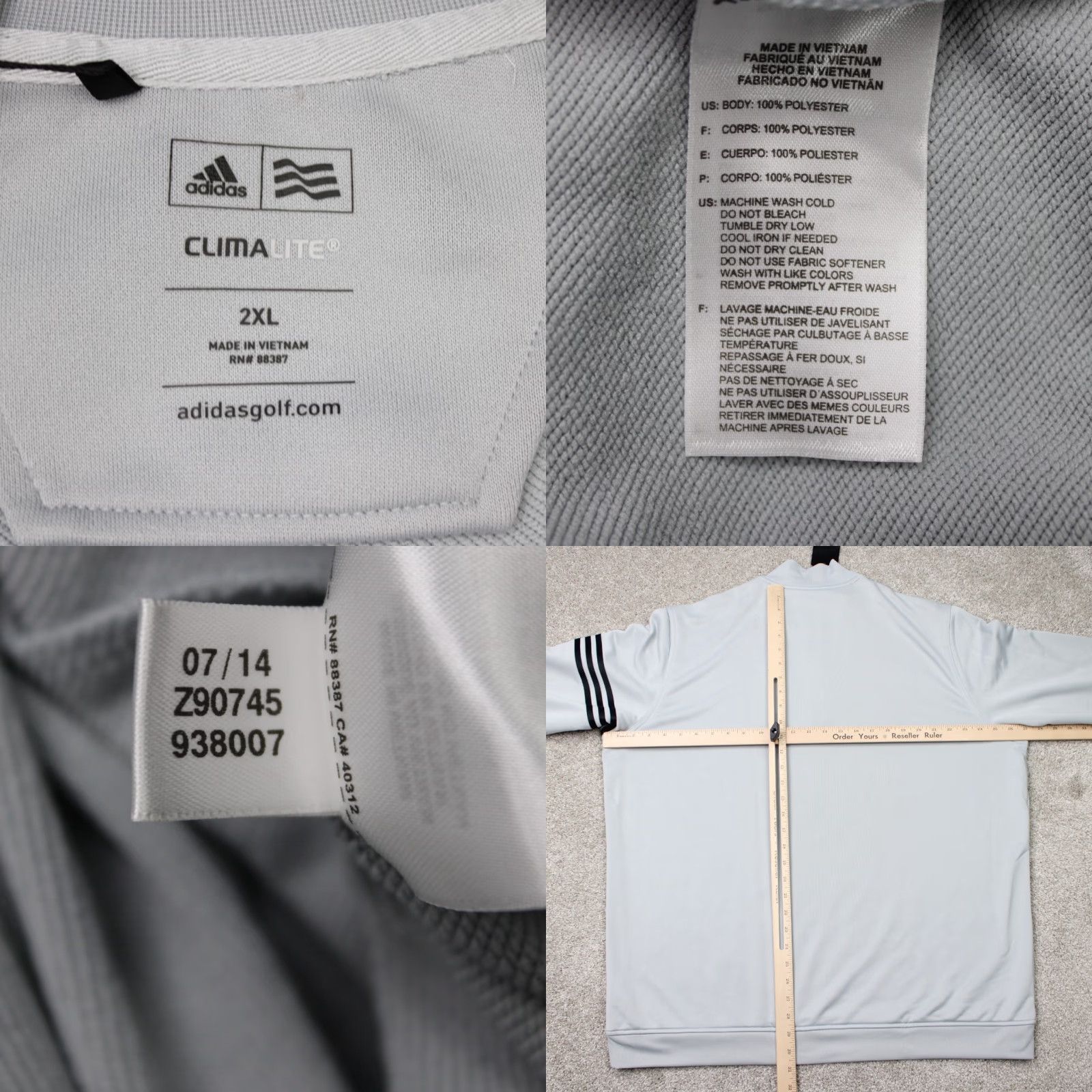 Adidas Adidas Sweatshirt Gray 2XL Mens ClimaLite 1/4 Zip Pullover FIAT Logo Sports Golf Gym & Training Size US XXL / EU 58 / 5 - 9 Thumbnail