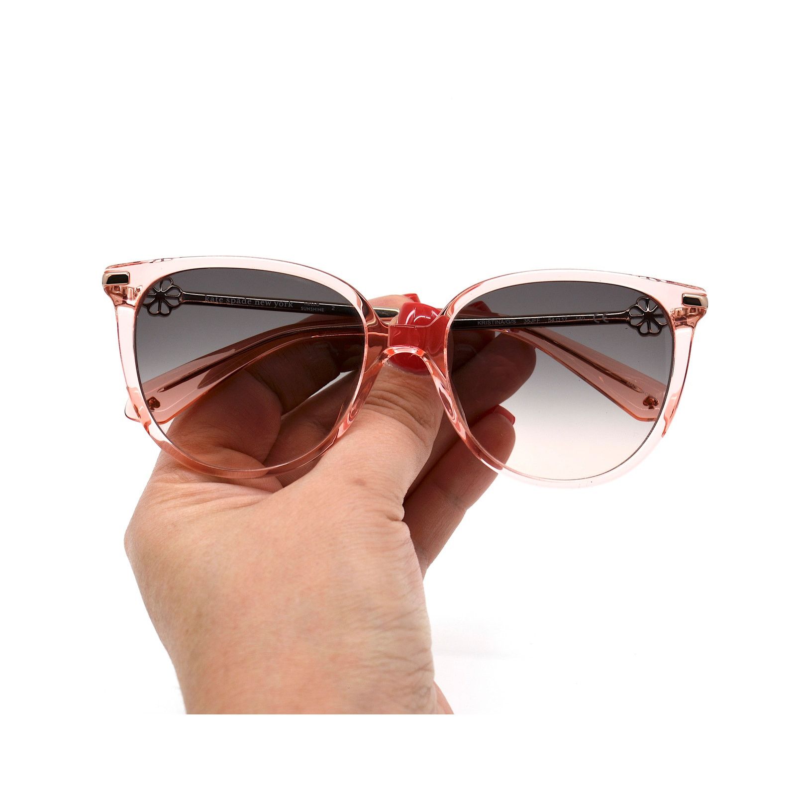 Kate Spade KATE SPADE KRISTINA/S 35J PINK TRANSPARENT GREY SUNGLASSES Size ONE SIZE - 13 Thumbnail