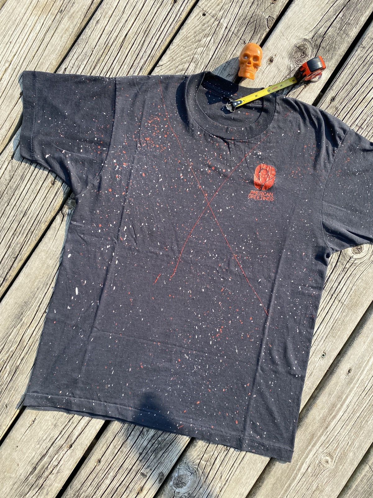 Vintage 80s faded rose logo paint splattered shirt sz L Size US L / EU 52-54 / 3 - 1 Thumbnail