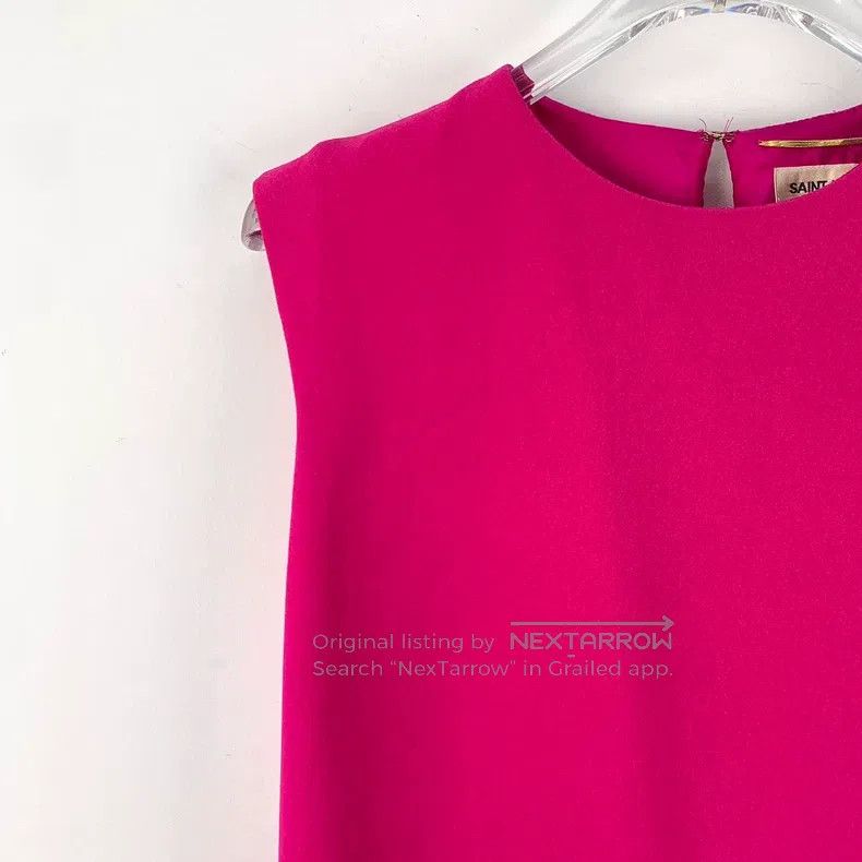 Saint Laurent Paris Saint Laurent Paris Pink Mulberry Silk Crew Neck Sleeveles Size XXS / US 00 / IT 34 - 3 Thumbnail