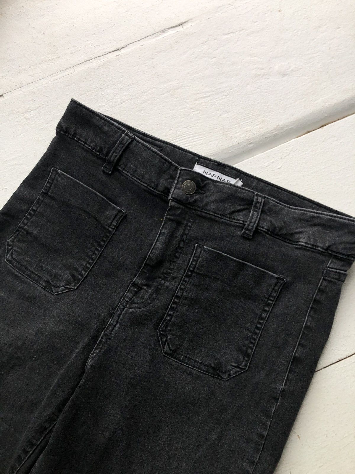 If Six Was Nine NAF NAF Vintage Bell Bottom Y2K Opium Gothic Pants Size 32" / US 10 / IT 46 - 4 Thumbnail