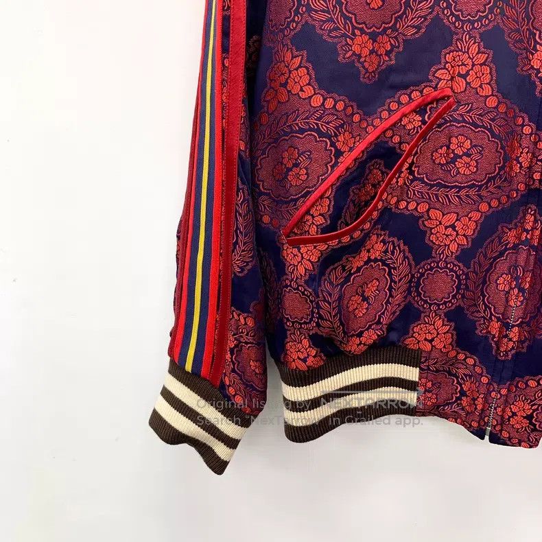 Gucci Gucci Dark red baroque floral embroidery stand-up collar z Size US S / EU 44-46 / 1 - 4 Thumbnail