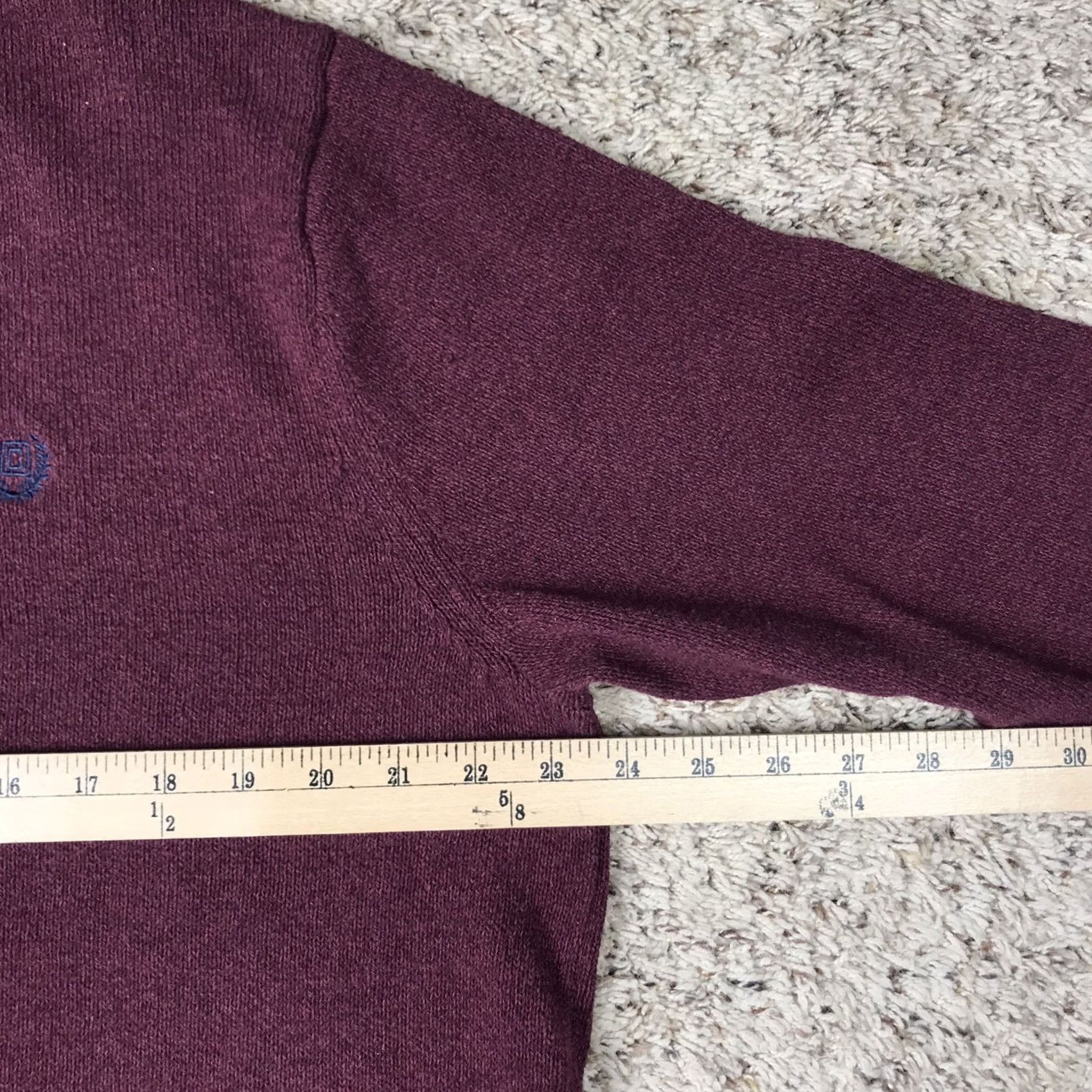 Chaps Chaps Mens Pullover Sweater XL Burgundy Embroidered Logo Elbow Patches Knit Henley Long Sleeve Shirt Style Size US XL / EU 56 / 4 - 6 Thumbnail