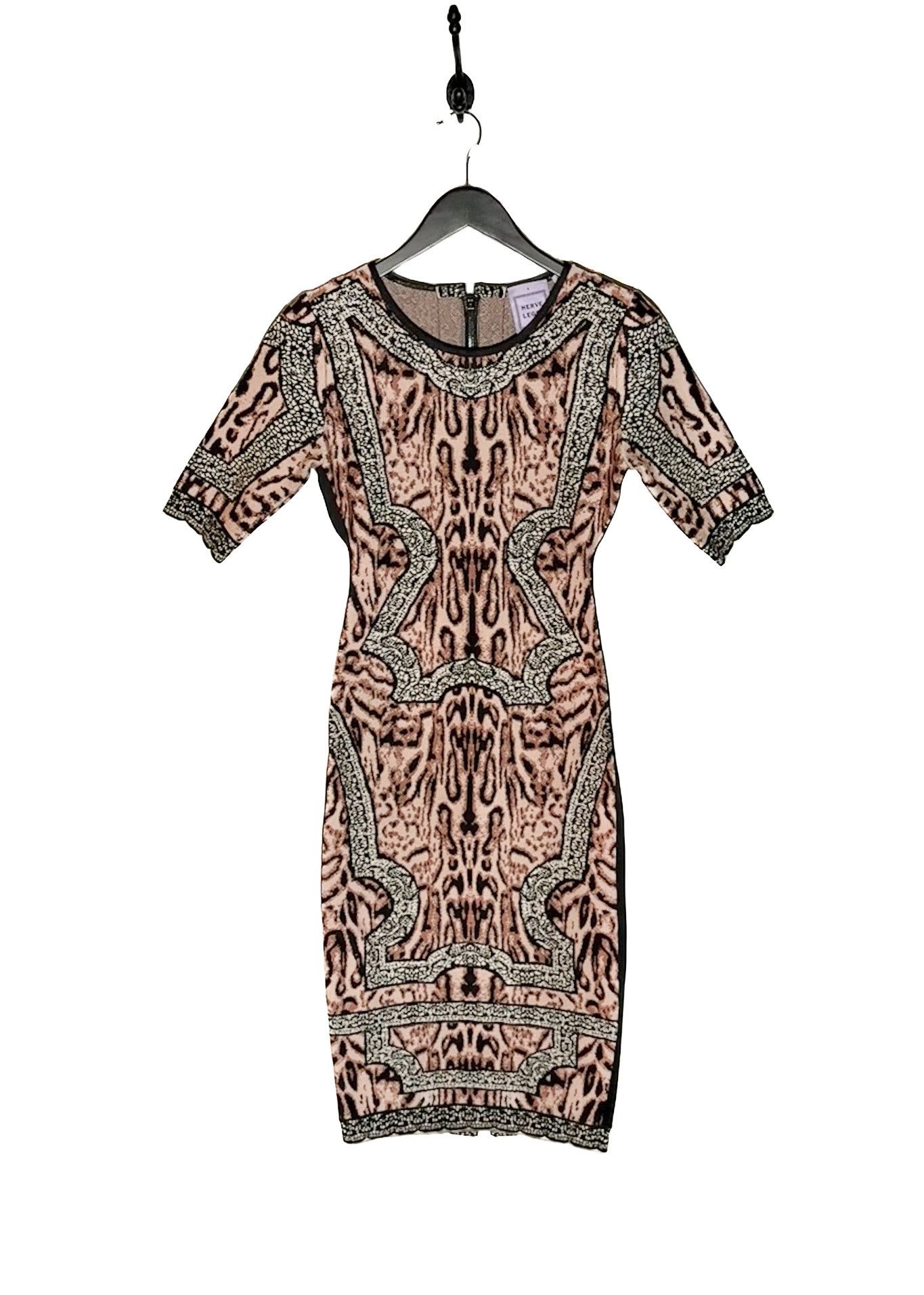 Herve Leger Hervé Léger Leopard Print Zola Short Sleeves Dress Size S / US 4 / IT 40 - 1 Thumbnail