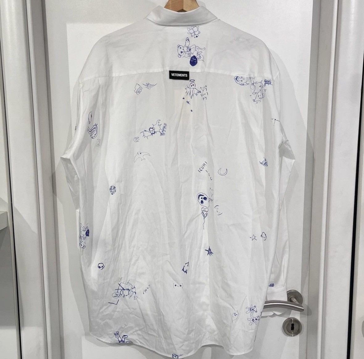Vetements WHITE SCRIBBLED SHIRT Size US M / EU 48-50 / 2 - 2 Thumbnail