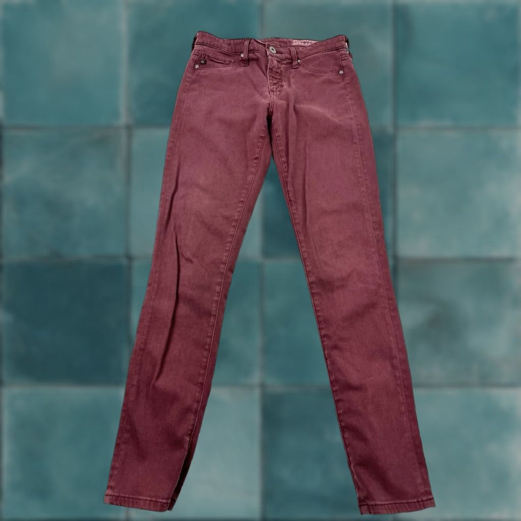 Anthropologie VINTAGE AG Adriano Goldschmied Jeans Womens 25 Red The Abby Ankle Anthropologie Skinny Mens? Size 42" / US 20 - 1 Thumbnail