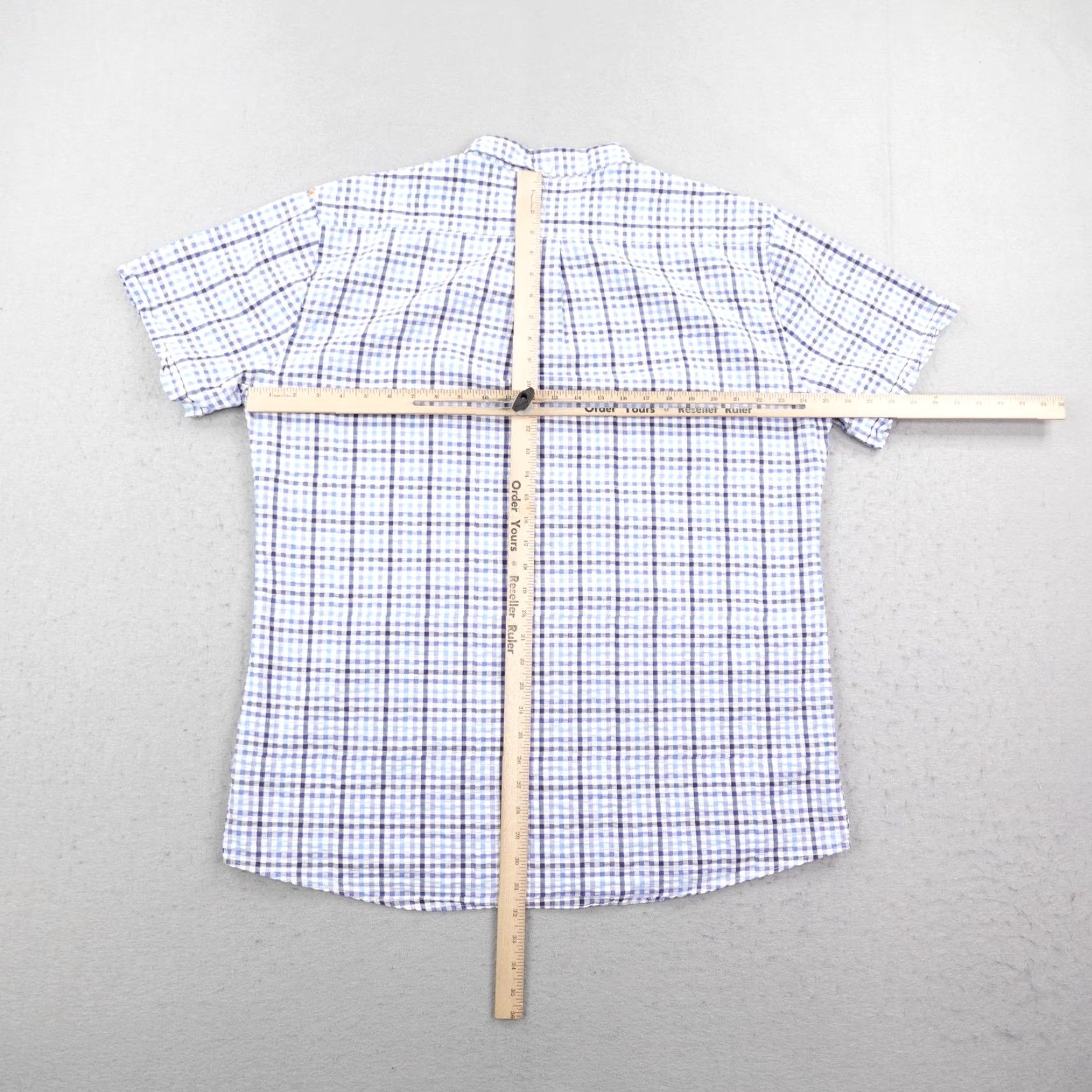Barbour Barbour Shirt Men 2XL Blue White Seersucker Gingham Plaid Button Up Tailored Fit Size US XXL / EU 58 / 5 - 6 Thumbnail