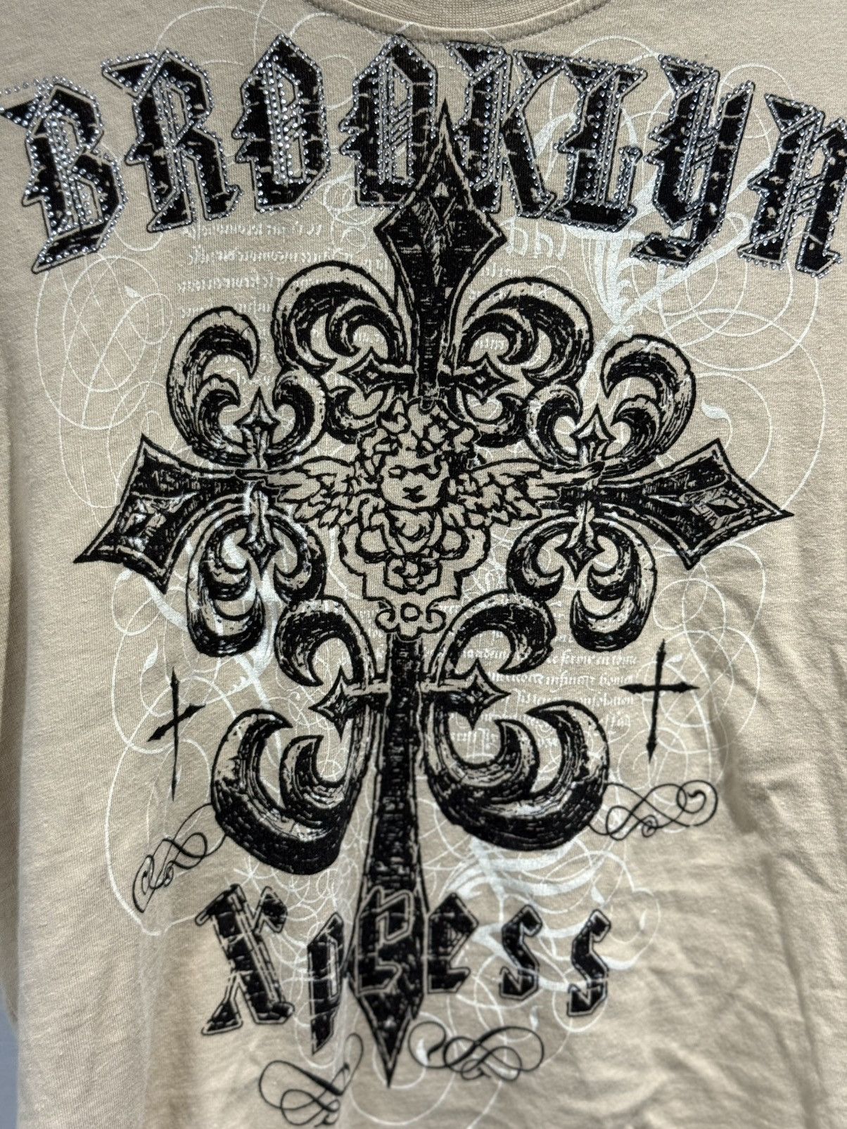 Brooklyn Xpress Y2K Vintage Brooklyn Xpress Rhinestones Tattoo Tshirt Size US M / EU 48-50 / 2 - 6 Thumbnail