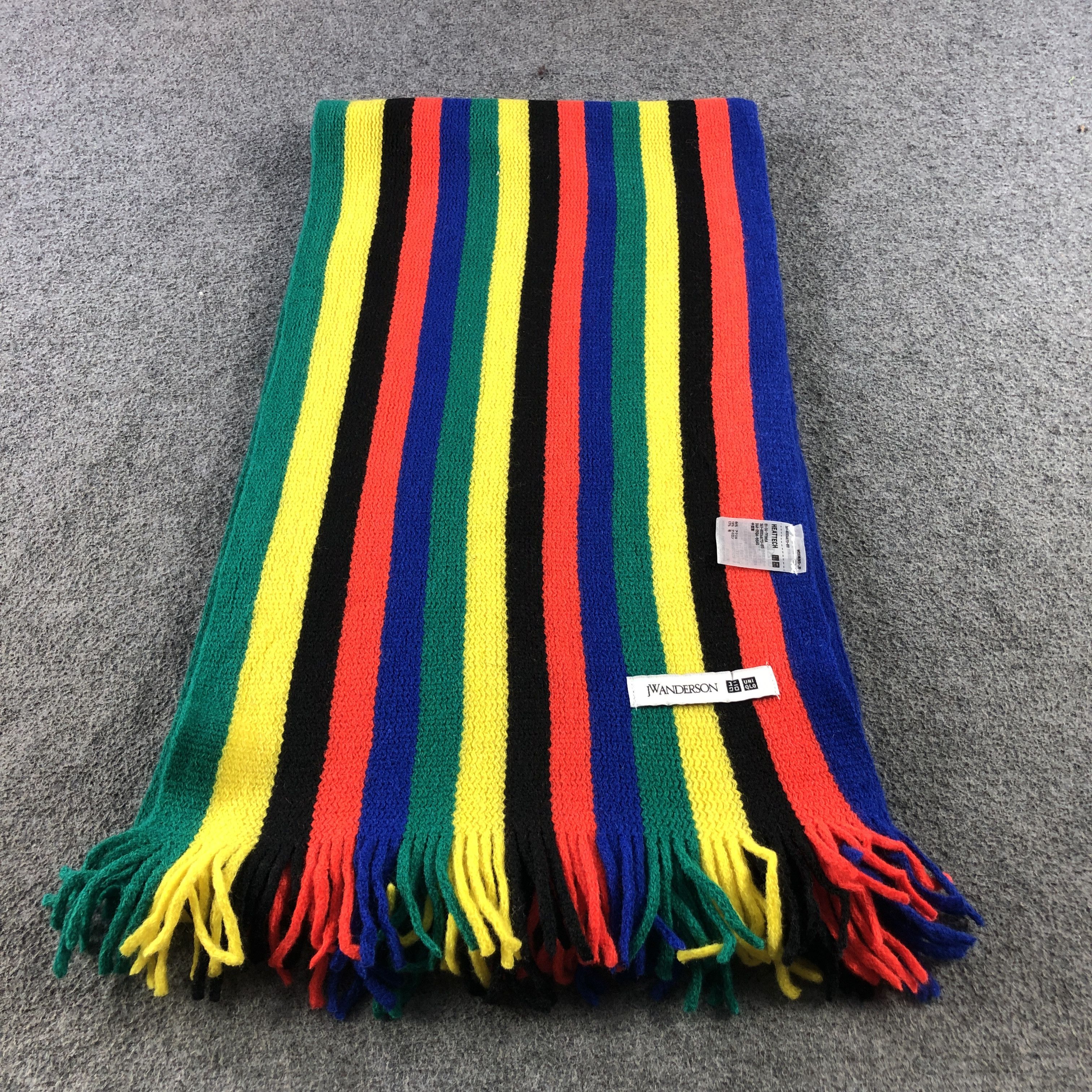 JW Anderson × Uniqlo J.W. Anderson Striped Wool Scarf Muffler Neckwear V2928 Size ONE SIZE - 3 Thumbnail