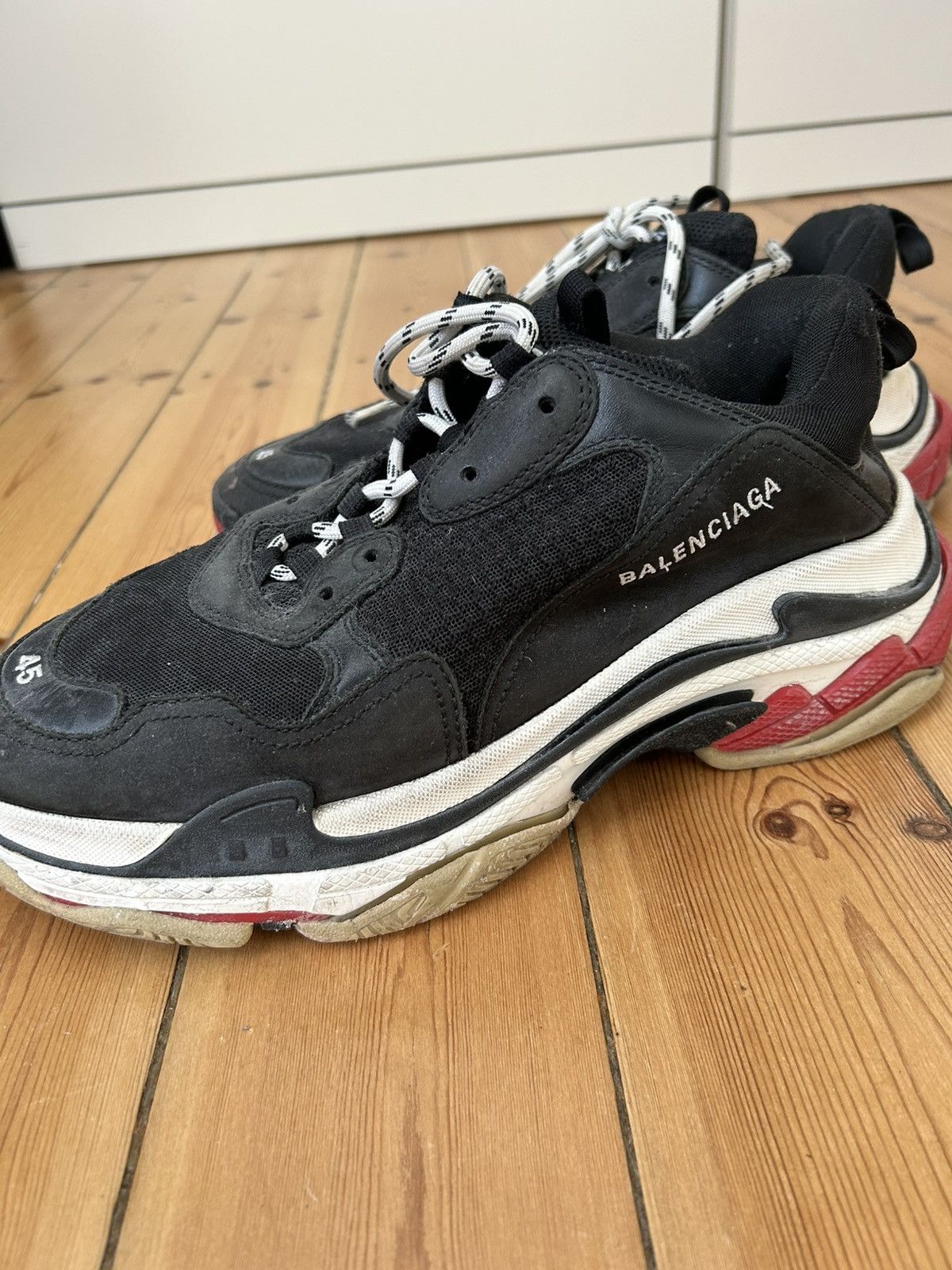 Balenciaga Balenciaga Triple S Bred Size US 12 / EU 45 - 3 Thumbnail