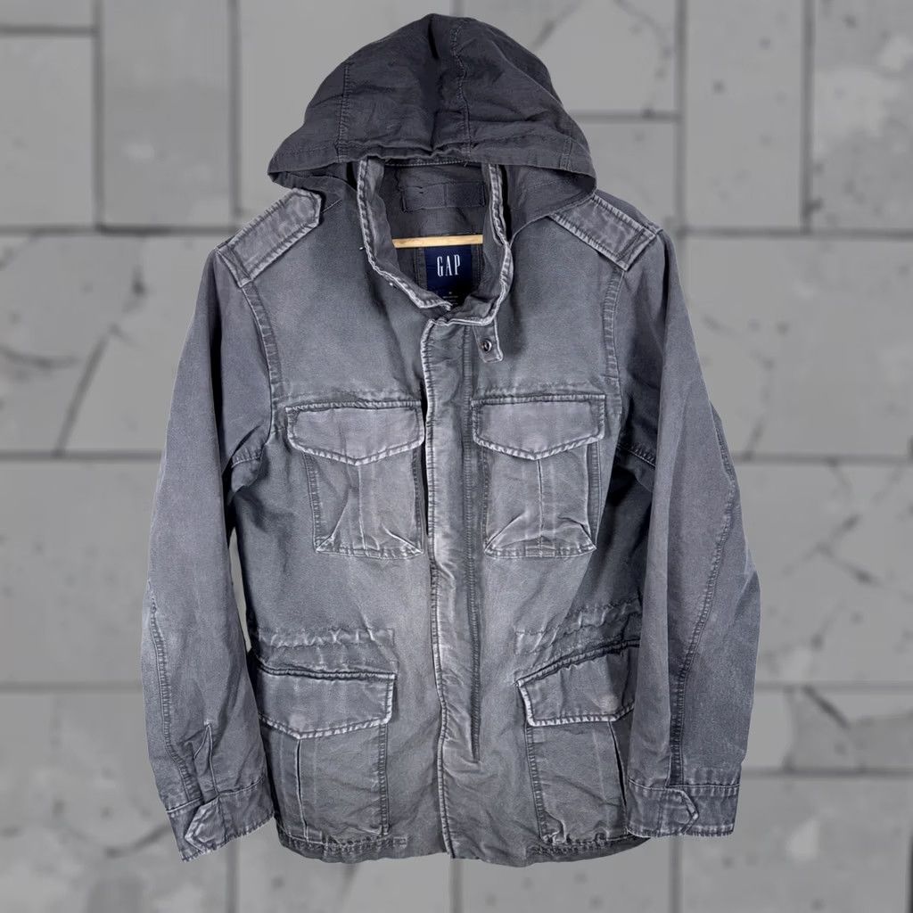 Gap VINTAGE Gap Gray Hooded Canvas Parka Jacket Mens M Size US M / EU 48-50 / 2 - 1 Thumbnail