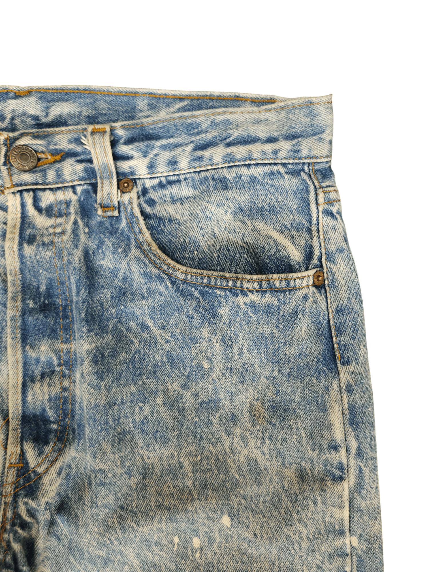 Levi's Size 31x32.5 Vintage 90s Levis 501 Acid Wash Jean Distressed Size US 31 - 3 Thumbnail