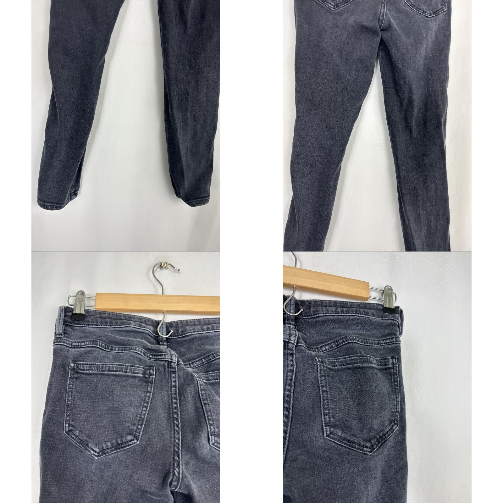Free People VINTAGE Free People Jeans 25 Black Ankle Womens Regular Skinny Straight 27x27 Size 27" / US 4 / IT 40 - 8 Thumbnail