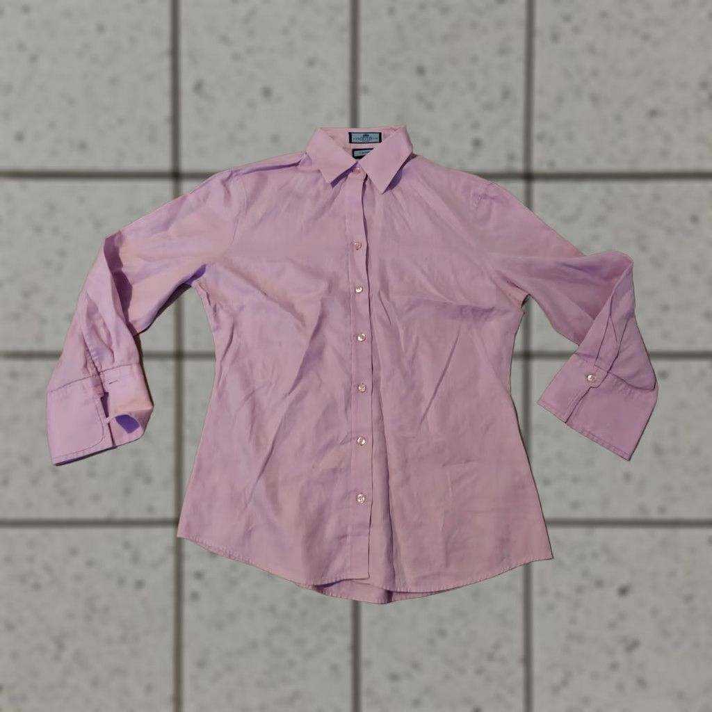 Vintage Womens Hawes & Curtis Dress Shirt 8 Purple Cotton Button-Up Long Sleeve Mens? Size M / US 6-8 / IT 42-44 - 1 Thumbnail