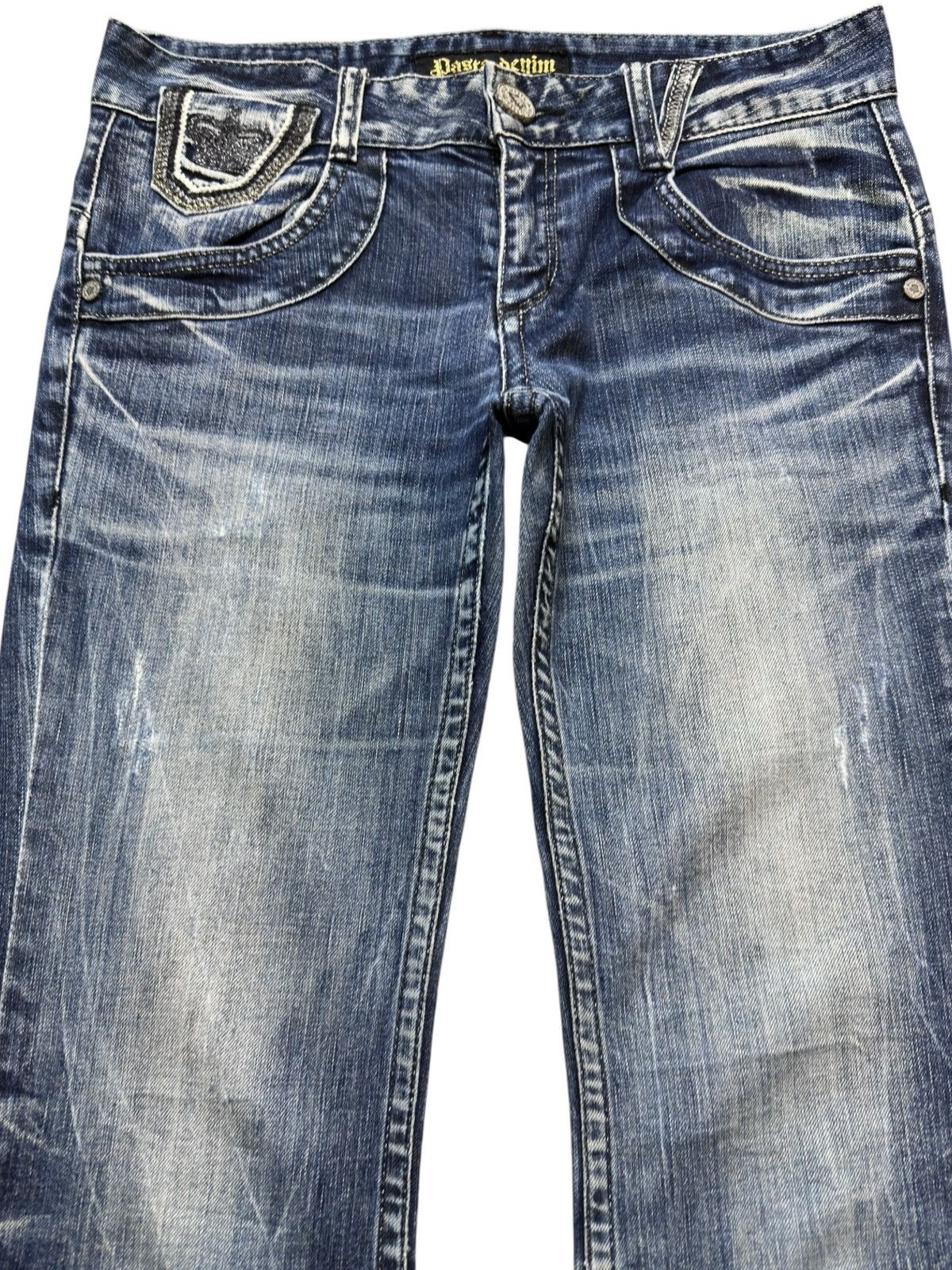 If Six Was Nine Vintage Pasta Denim Flare Bootcut Embroidery Denim Size US 31 - 2 Thumbnail