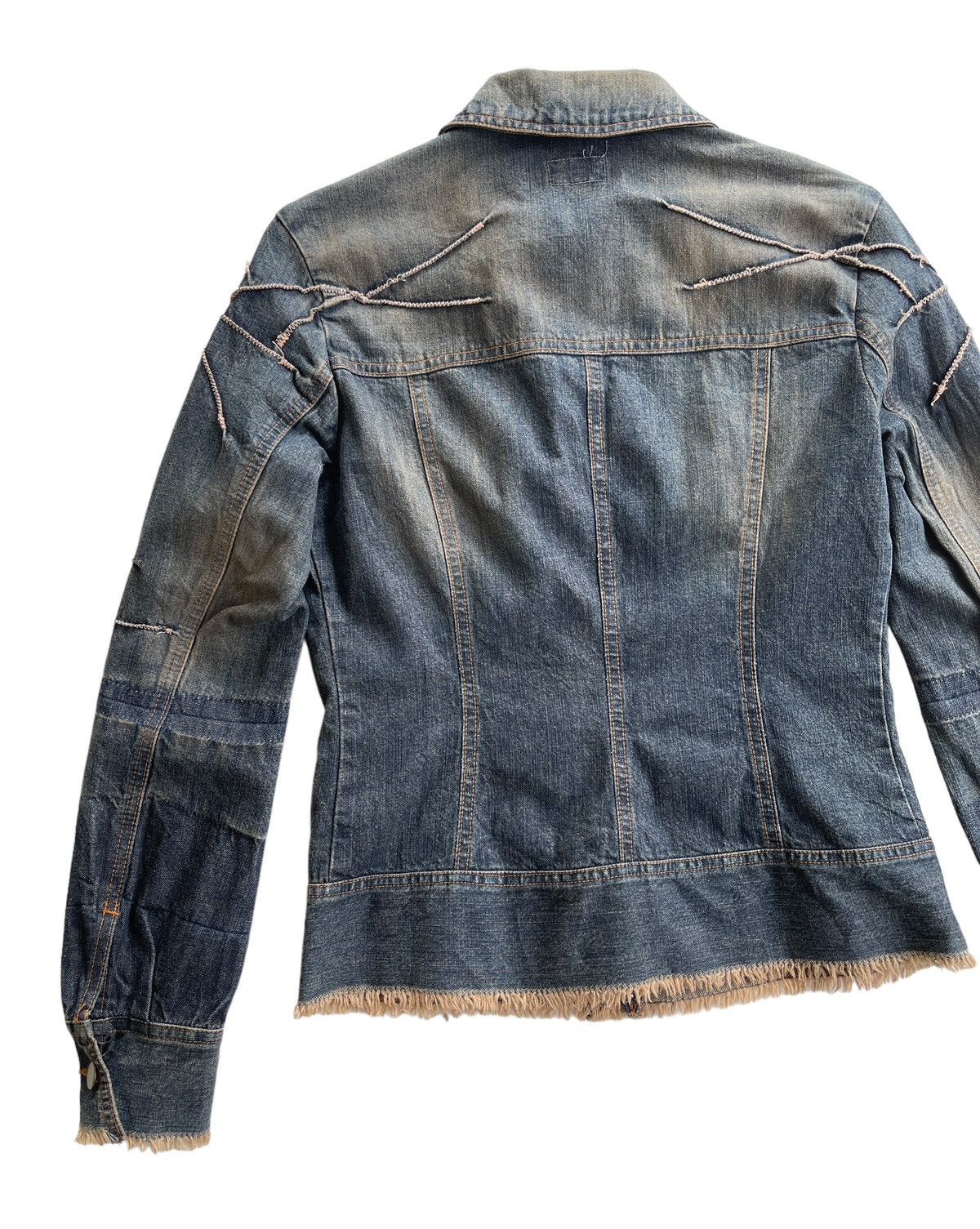 Vintage Cultura Frayed Hem Cuff Italian Denim Jacket Size S / US 4 / IT 40 - 6 Thumbnail