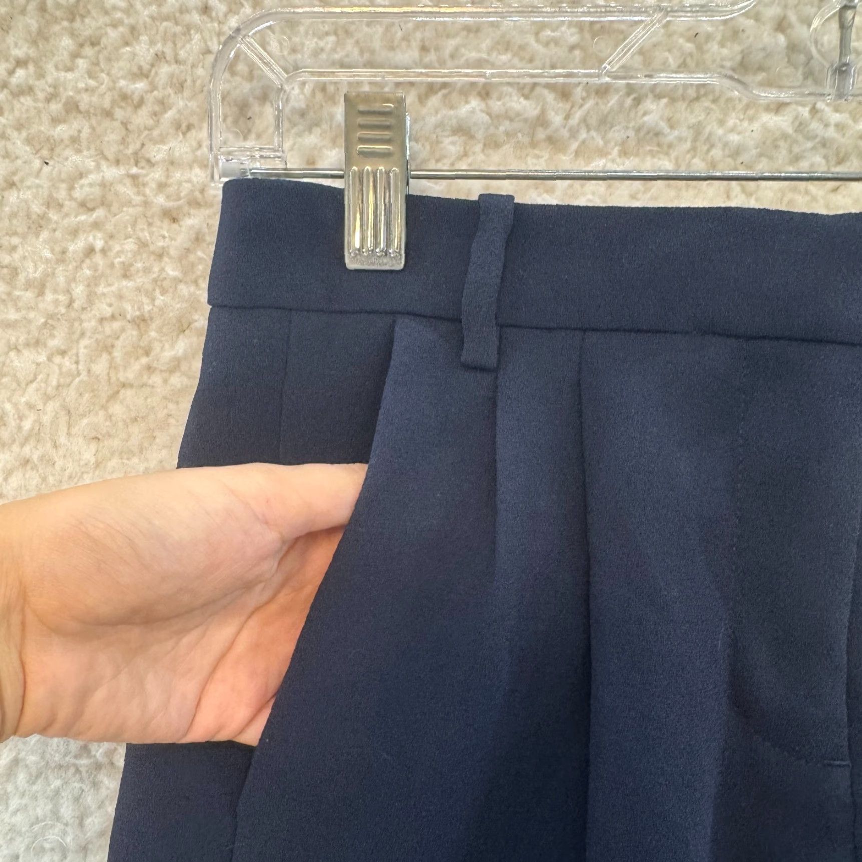 J.Crew VINTAGE J. CREW Dress Shorts 0 24 Navy Blue Pleated Preppy Chino Size 25" / US 0 / IT 36 - 2 Thumbnail