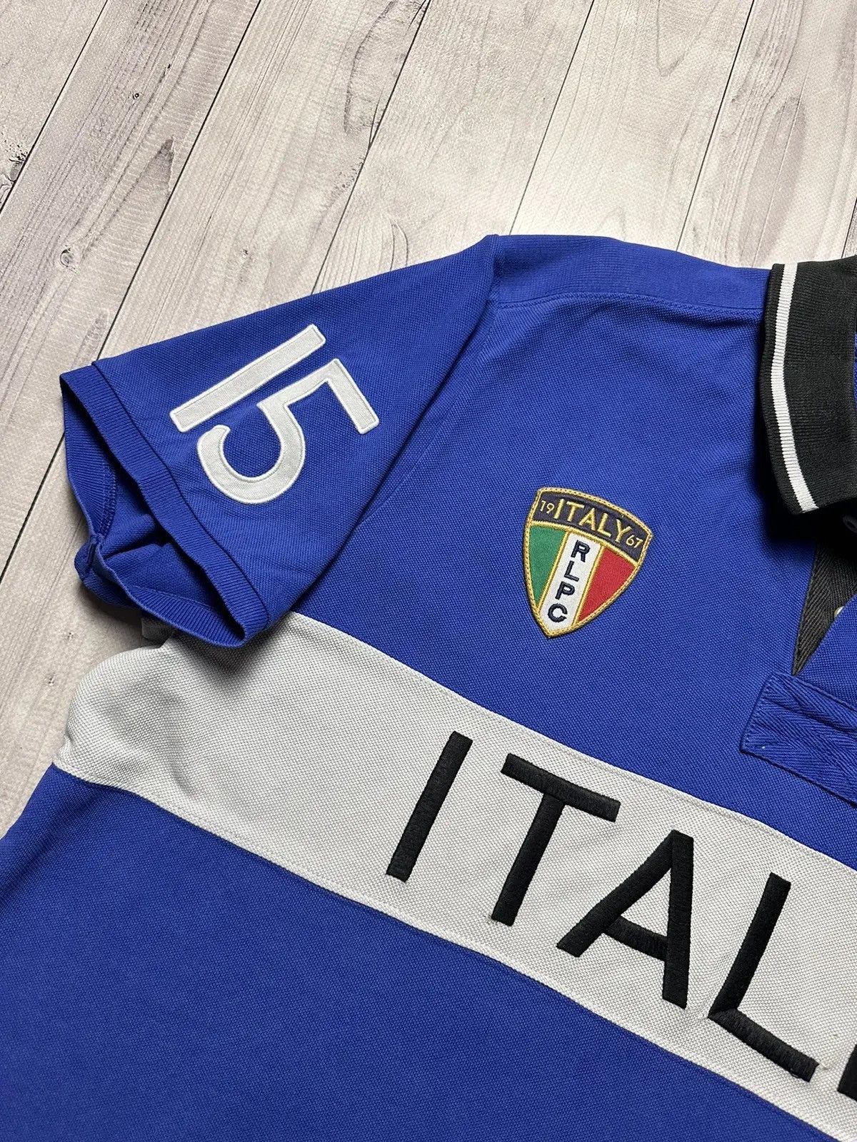 Polo Ralph Lauren Vintage Polo Ralph Lauren Italy 15 number Italia big logo Size US XXL / EU 58 / 5 - 6 Thumbnail