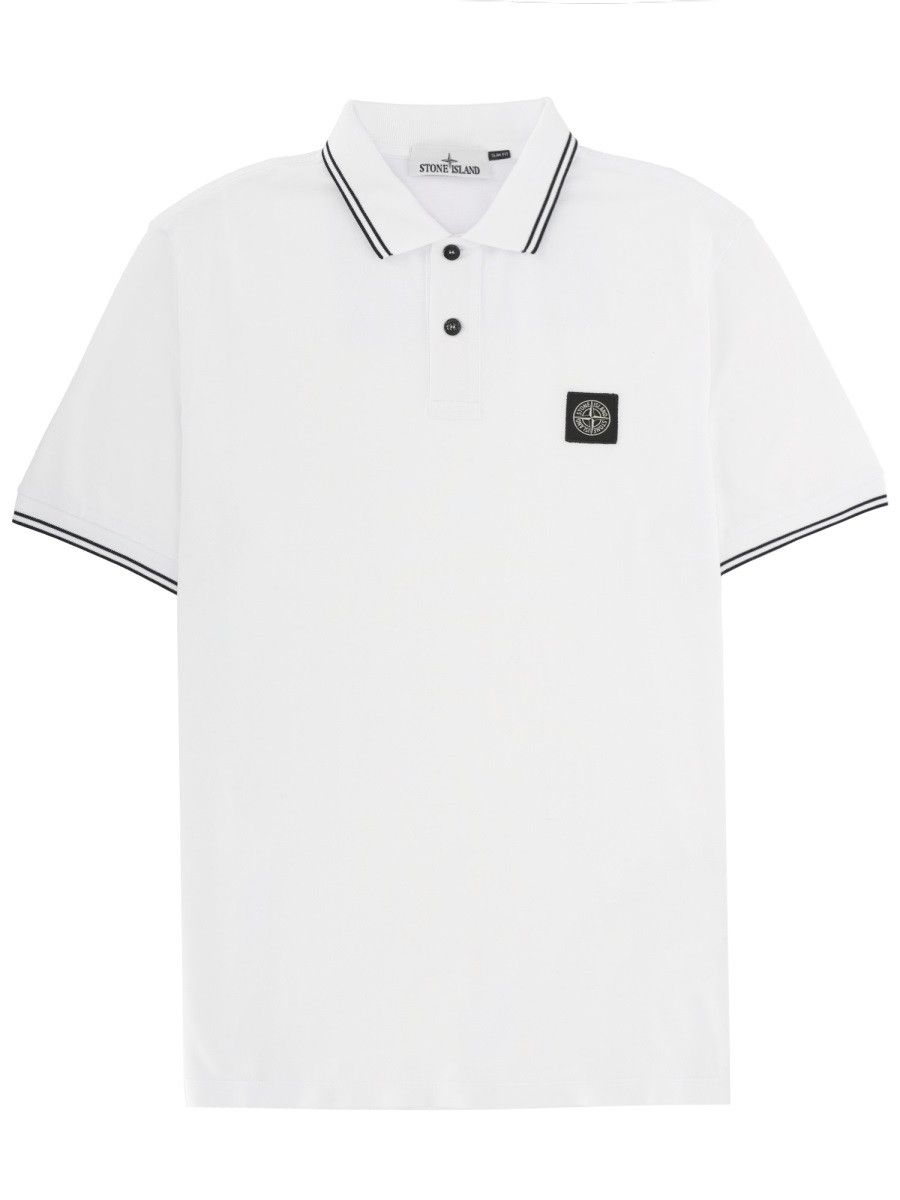 Stone Island STONE ISLAND POLO WITH LOGO - WHITE Size US XXL / EU 58 / 5 - 1 Thumbnail