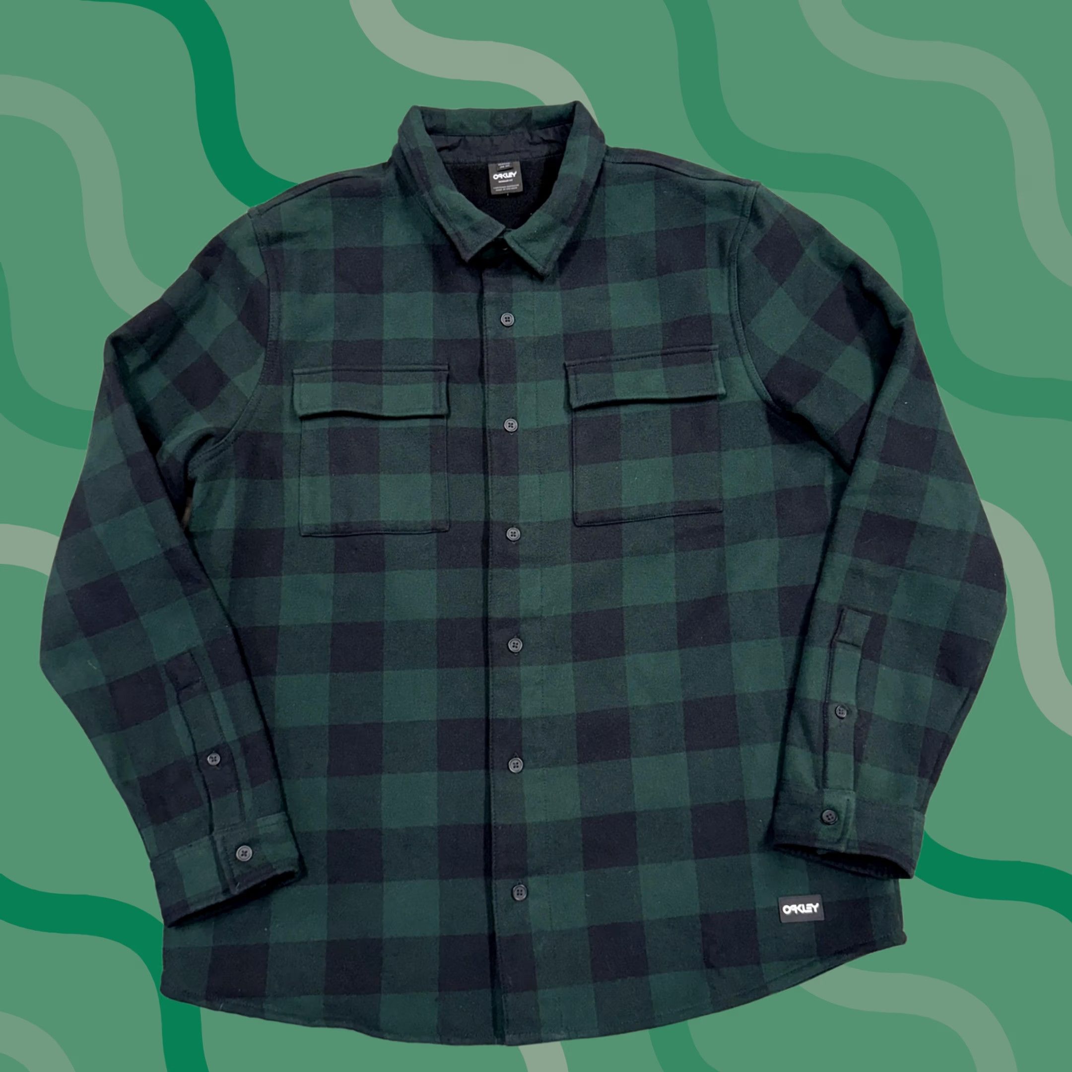 Oakley Oakley Jacket Mens 2XL Green Fleece Lined Buffalo Plaid Regular Fit Shacket Size US XXL / EU 58 / 5 - 1 Thumbnail