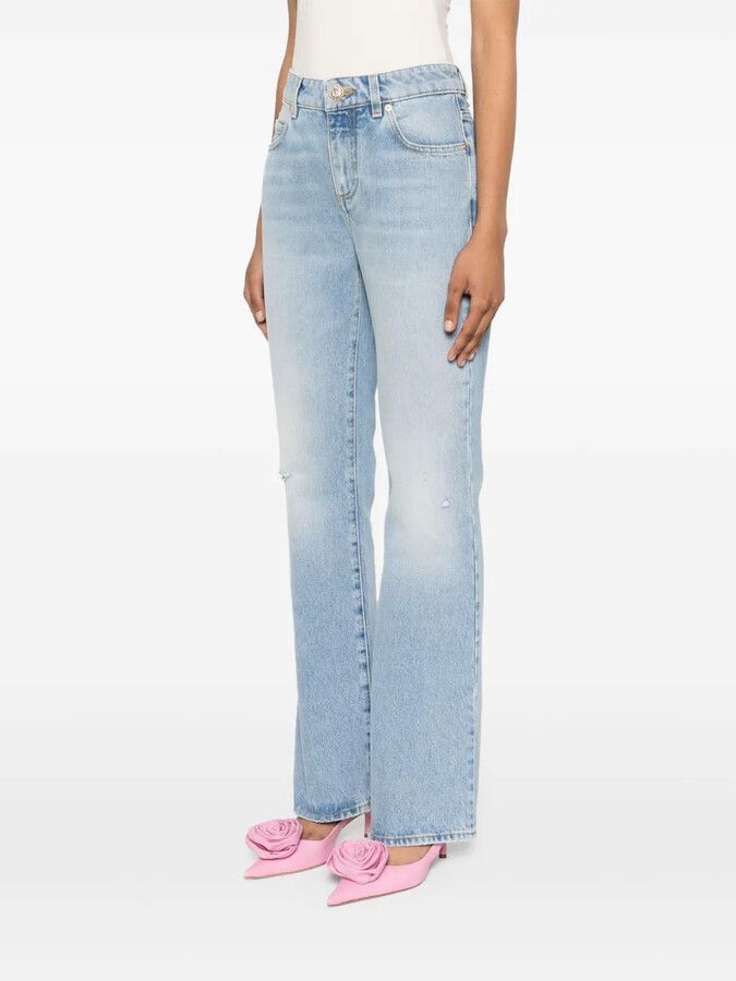 Balmain o1s1wg111025 Flared Jeans in Blue Size 28" / US 6 / IT 42 - 2 Thumbnail