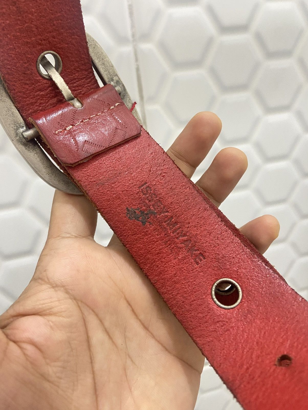 Issey Miyake *FINALDROP* Vintage Issey Miyake Leather Prong Belt Size ONE SIZE - 6 Thumbnail