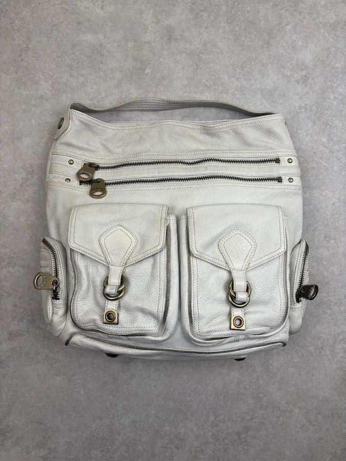Marc Jacobs 2000s Marc by Marc Jacobs Cream Leather Multi-Pocket Shoulder Bag Size ONE SIZE - 4 Thumbnail