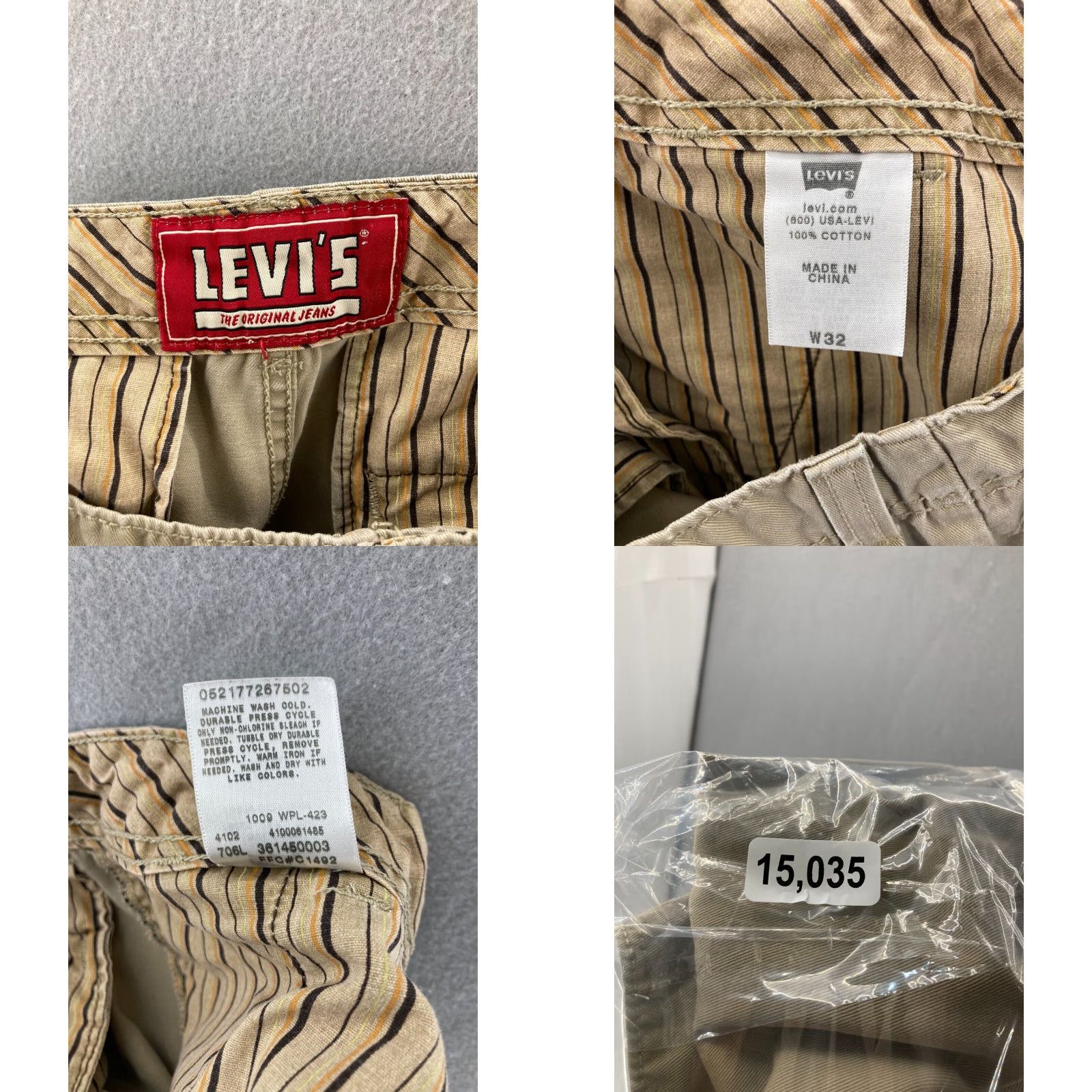 Levi's Levi's Vintage-Style Cargo Shorts Men 32 Beige Casual Mid Rise Cotton Denim 90s Size US 32 / EU 48 - 8 Thumbnail