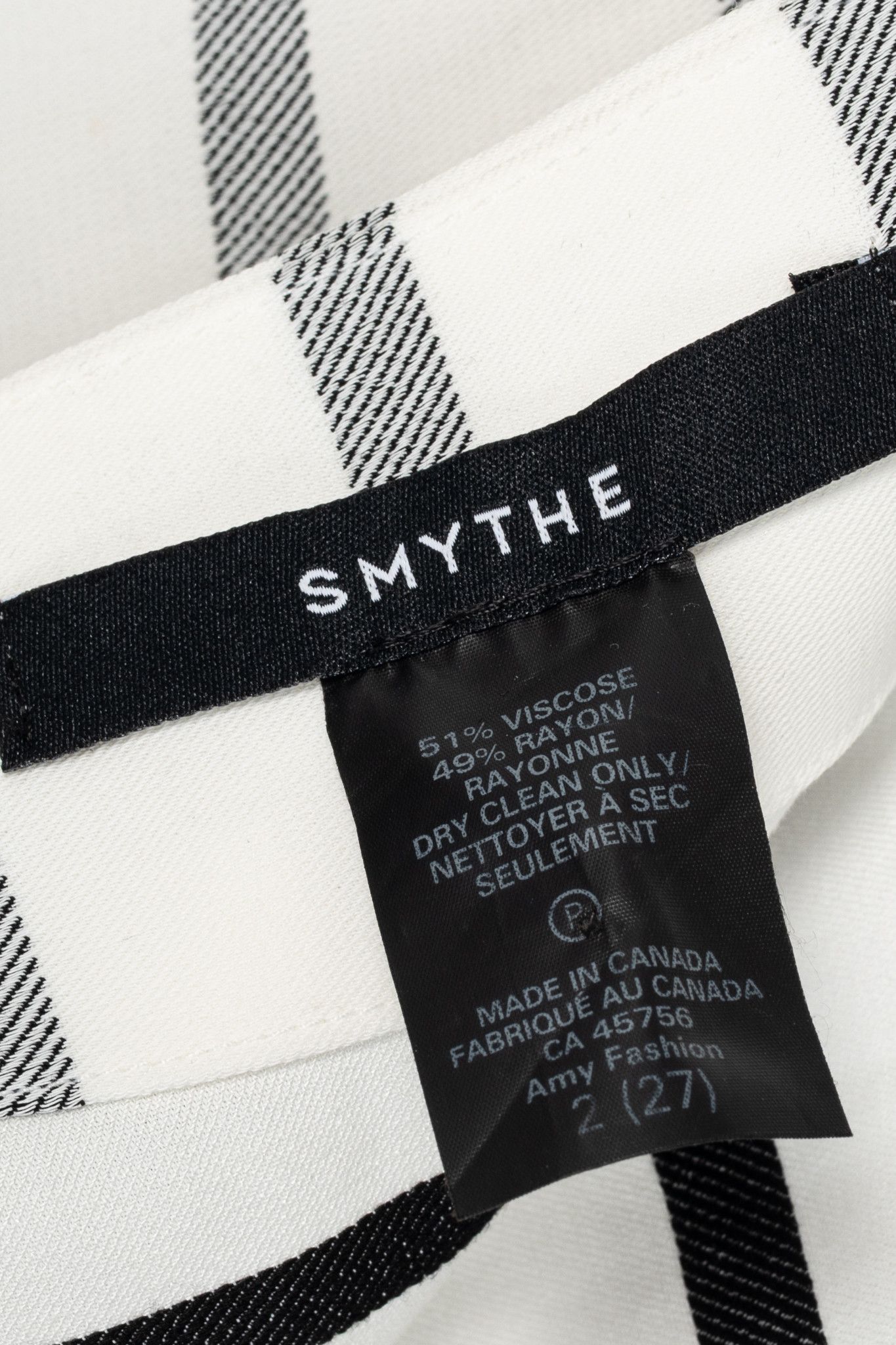 SMYTHE Smythe White & Black Diagonal Stripe Asymmetrical Midi Skirt Size 26" / US 2 / IT 38 - 6 Thumbnail