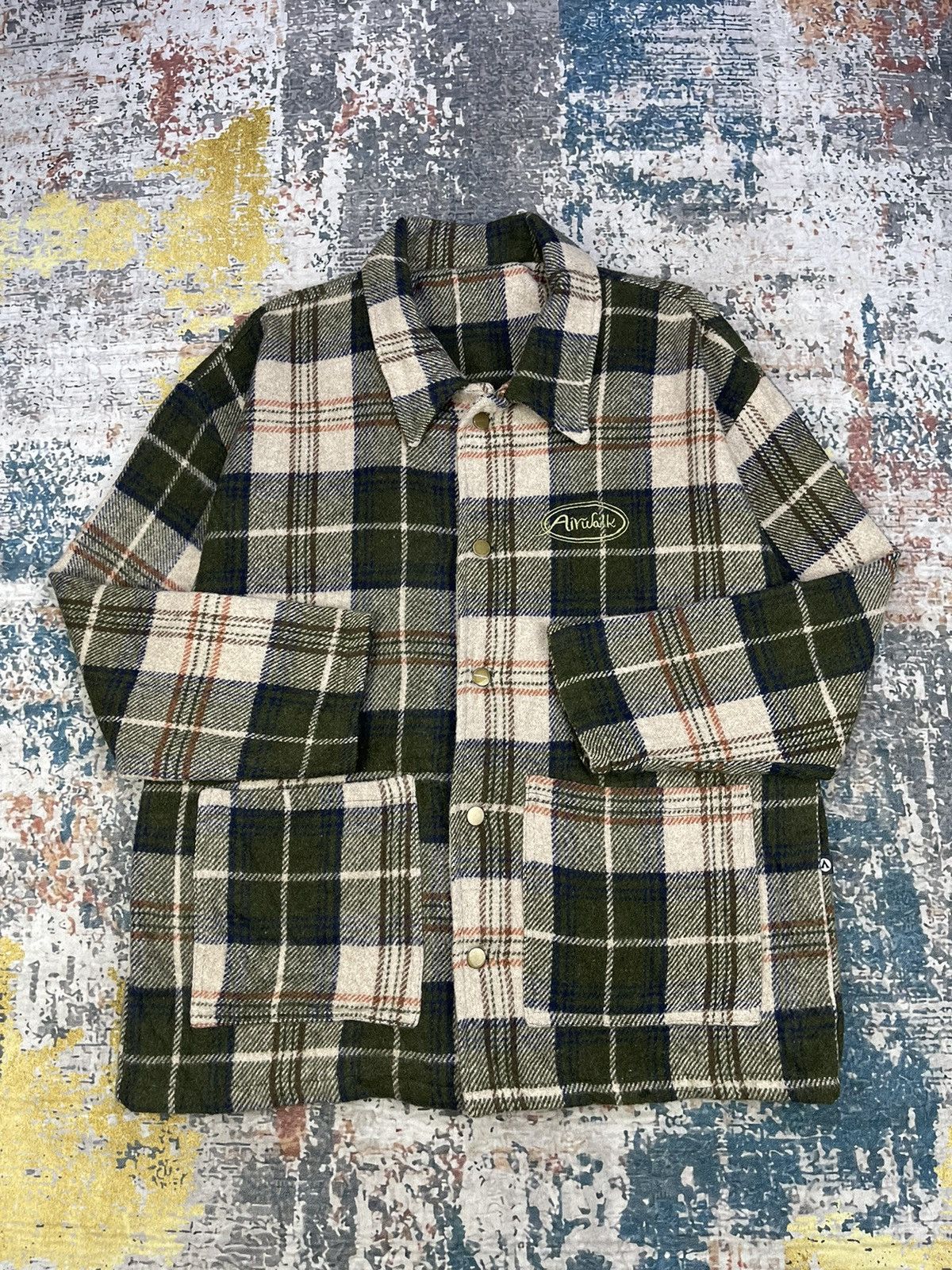 Airwalk Vintage 70/80s Airwalk Checkered Wool Work Jacket Size US L / EU 52-54 / 3 - 2 Thumbnail