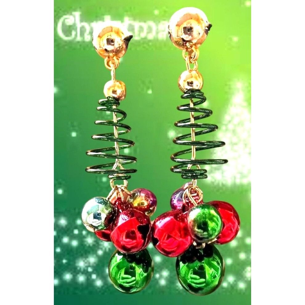 Handmade Christmas Tree Earrings New Handmade Jingle Bells Dangle Pos Size ONE SIZE - 5 Thumbnail