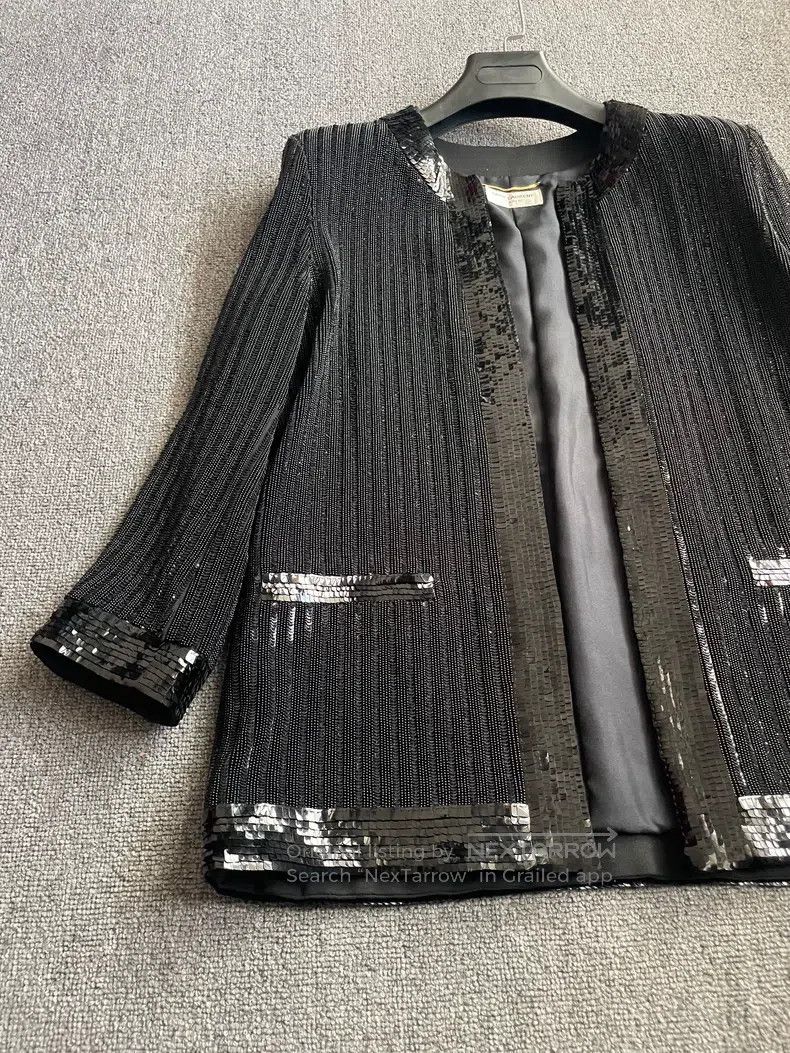 Saint Laurent Paris Saint Laurent Paris Black Scale Pattern Cardigan Size S / US 4 / IT 40 - 2 Thumbnail