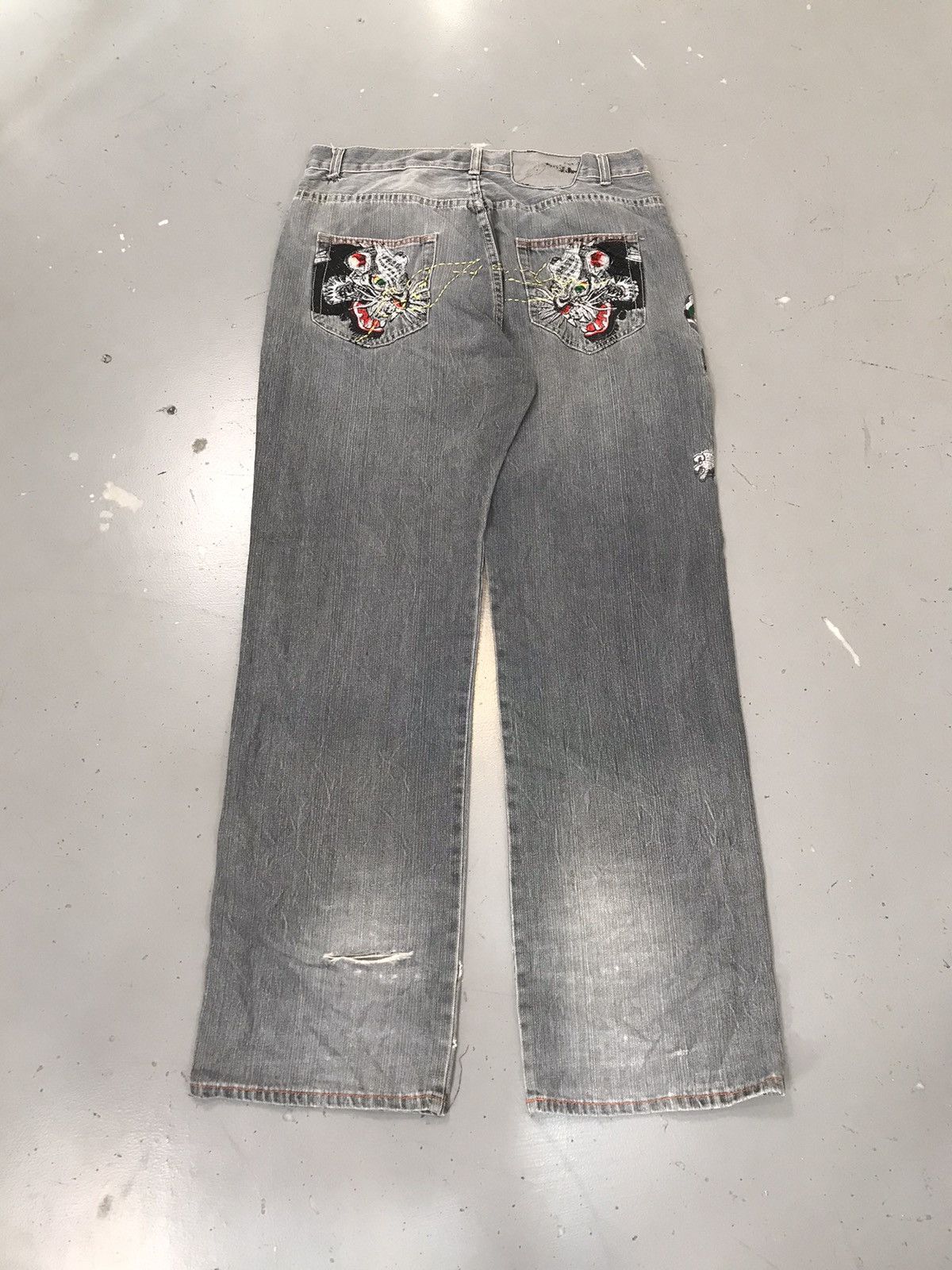 Ed Hardy × Vintage Vintage Edhardy crazy panther snake embroidered denim Size US 34 / EU 50 - 1 Thumbnail