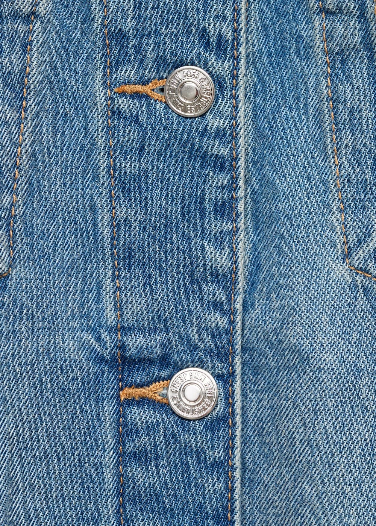 Mango MNG Oversized Denim Jacket With Collar & Pockets Size XS / US 0-2 / IT 36-38 - 6 Thumbnail