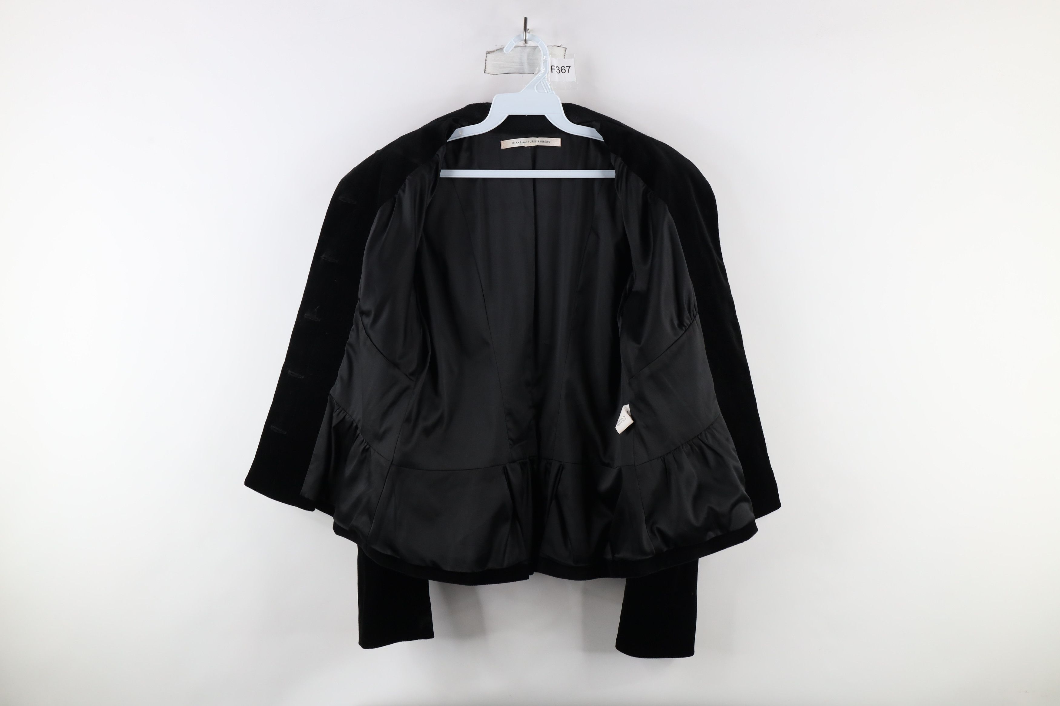 Diane von Furstenberg × Vintage Diane von Furstenberg Lucille Velvet Velour Jacket Black Size M / US 6-8 / IT 42-44 - 10 Thumbnail