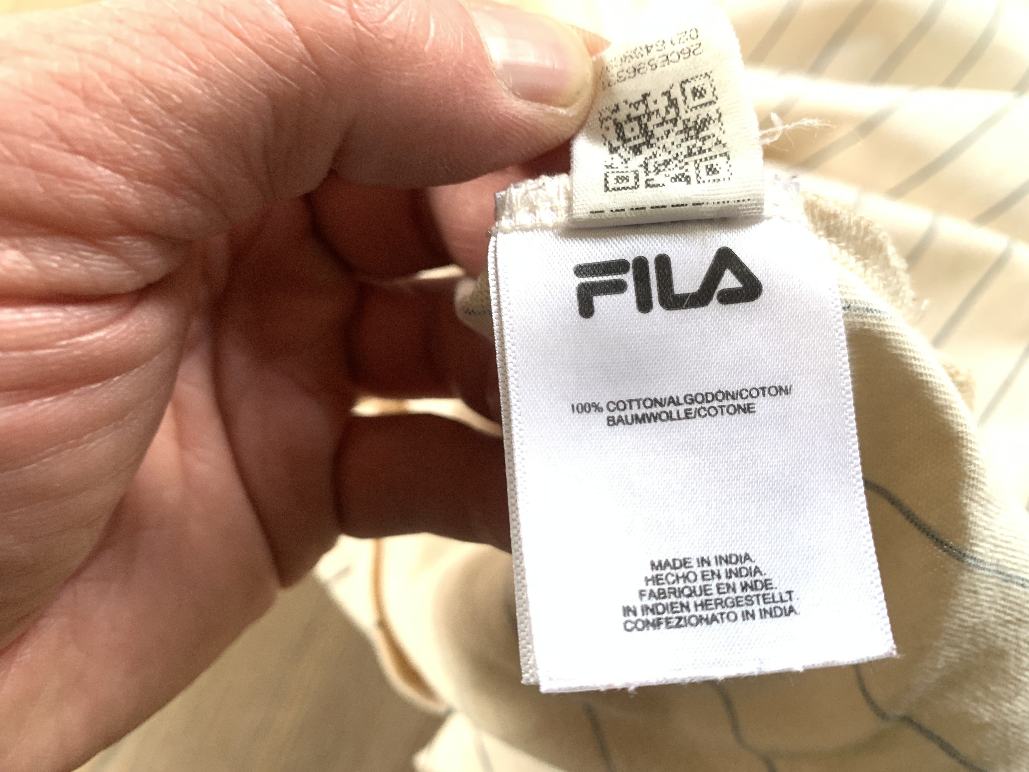 Fila Fila Mens Beige Stripe Cotton T Shirt Size US L / EU 52-54 / 3 - 9 Thumbnail