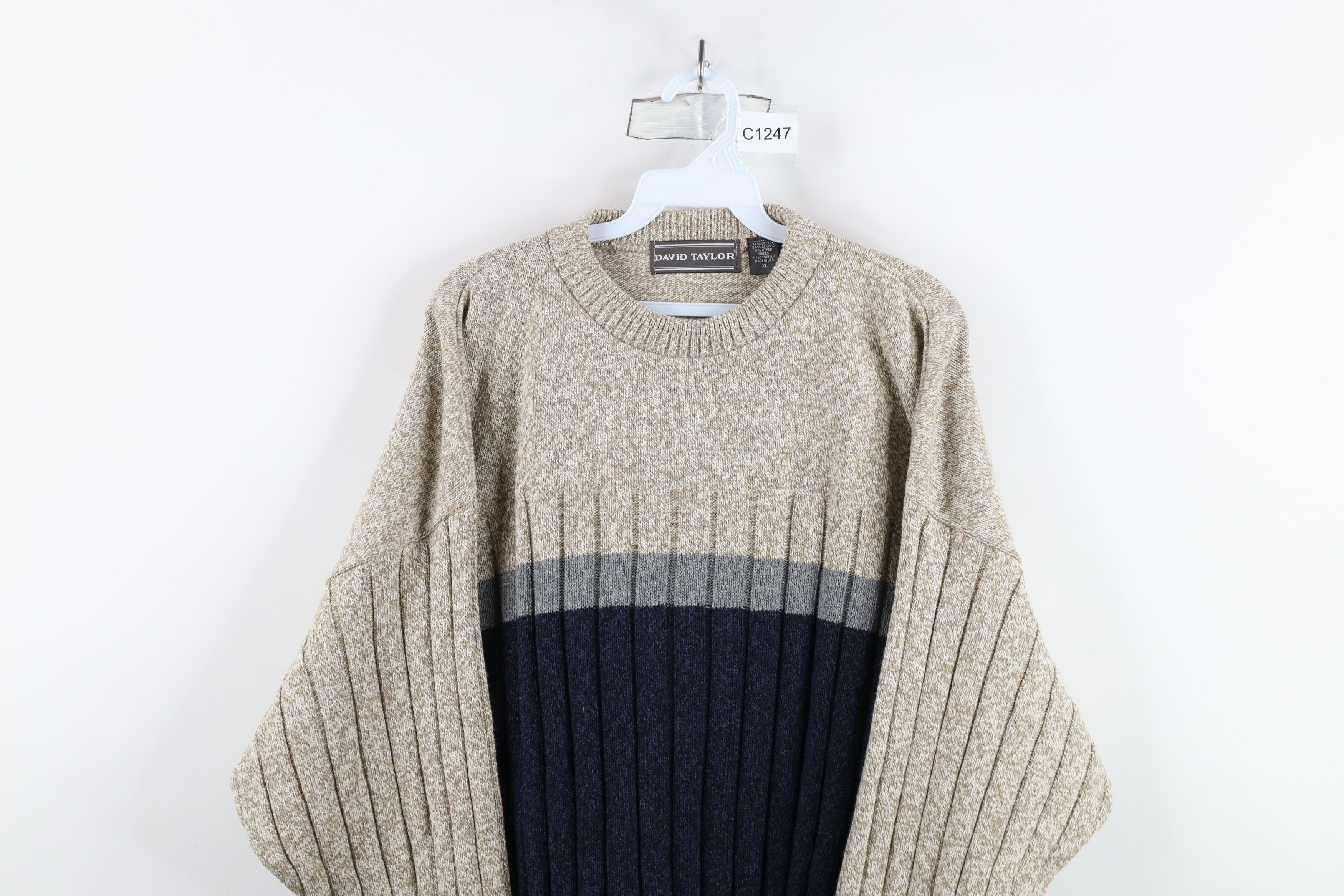 Vintage Vintage 90s Streetwear Hand Framed Knit Crewneck Sweater USA Size US XL / EU 56 / 4 - 2 Thumbnail