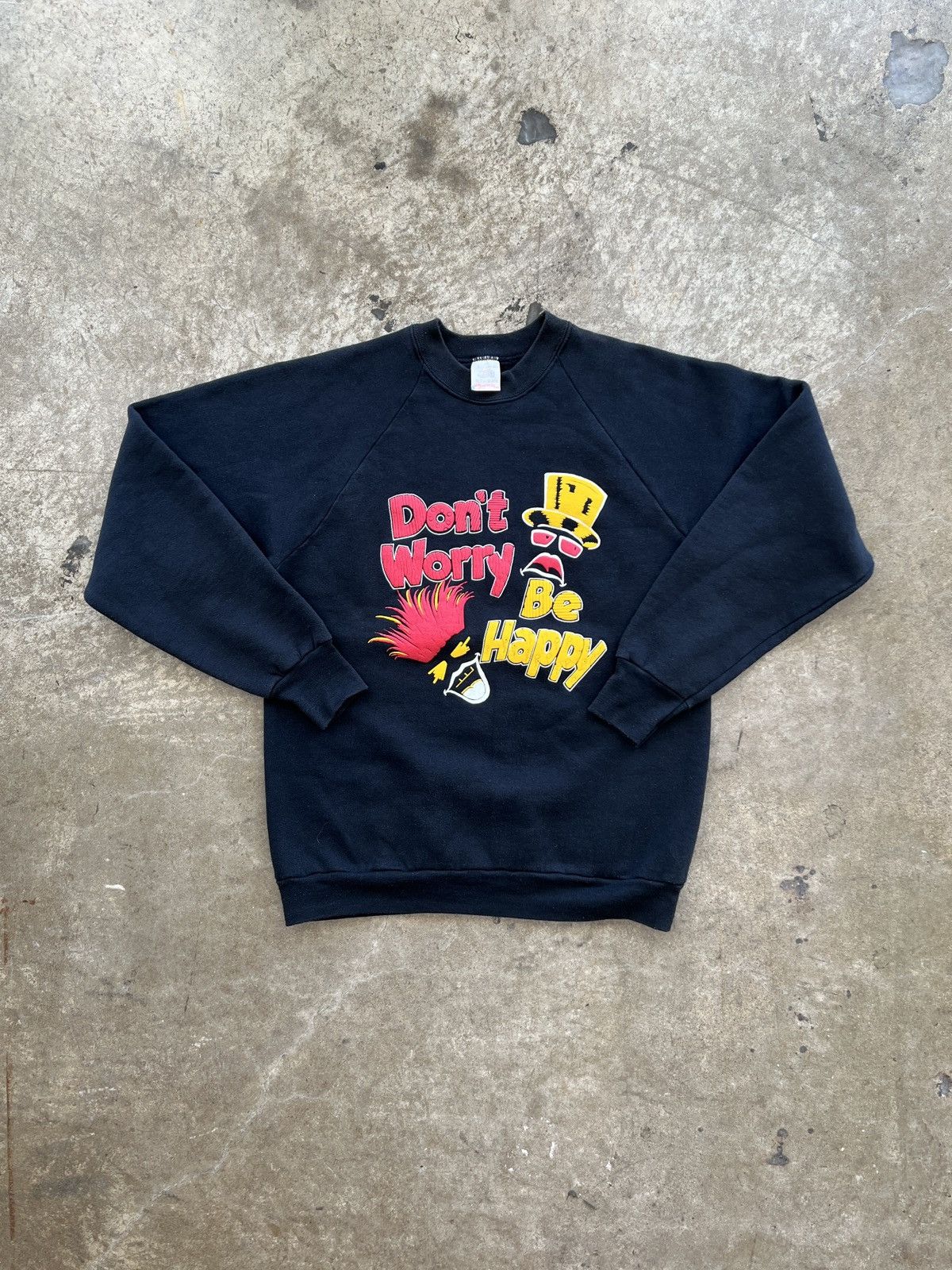 Vintage Vintage 90s Don't Worry Be Happy Crewneck Large Size US L / EU 52-54 / 3 - 2 Thumbnail