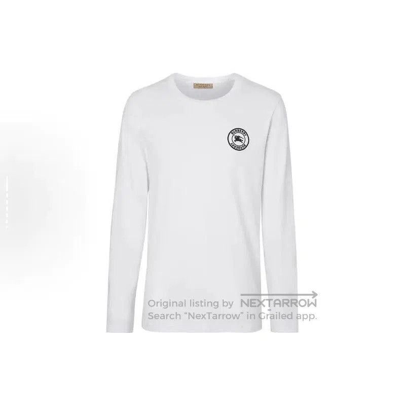 Burberry Burberry White Cotton Logo Long Sleeve T. Size US XL / EU 56 / 4 - 1 Thumbnail