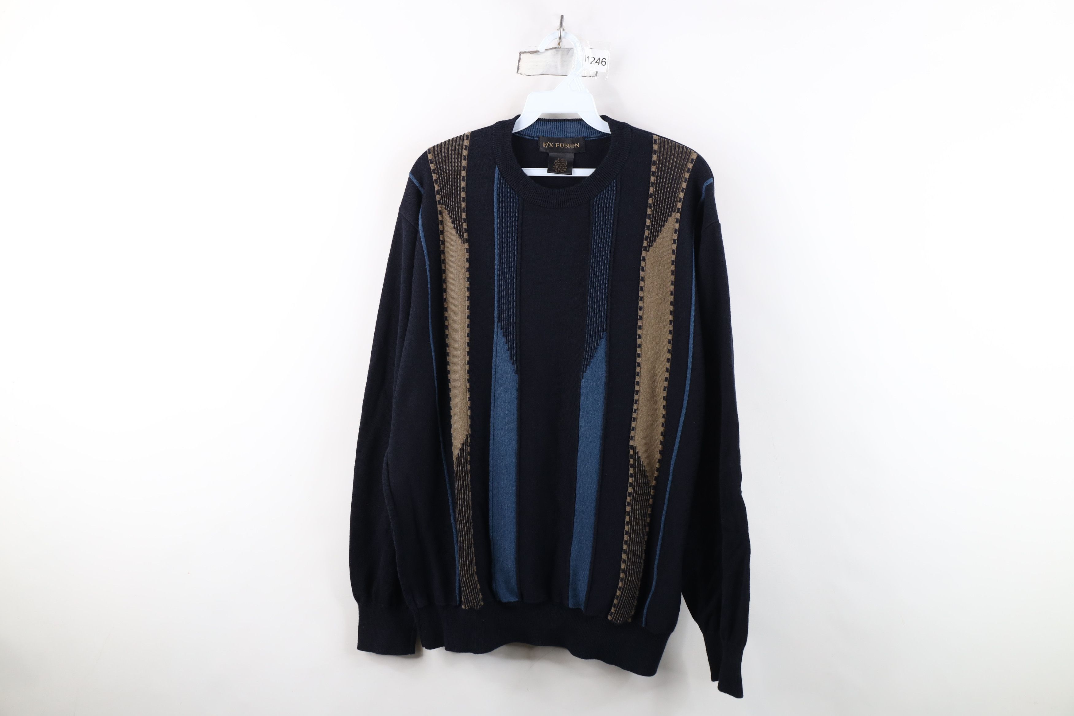 Vintage Vintage 90s Coogi Style Striped Knit Crewneck Sweater Size US L / EU 52-54 / 3 - 1 Thumbnail