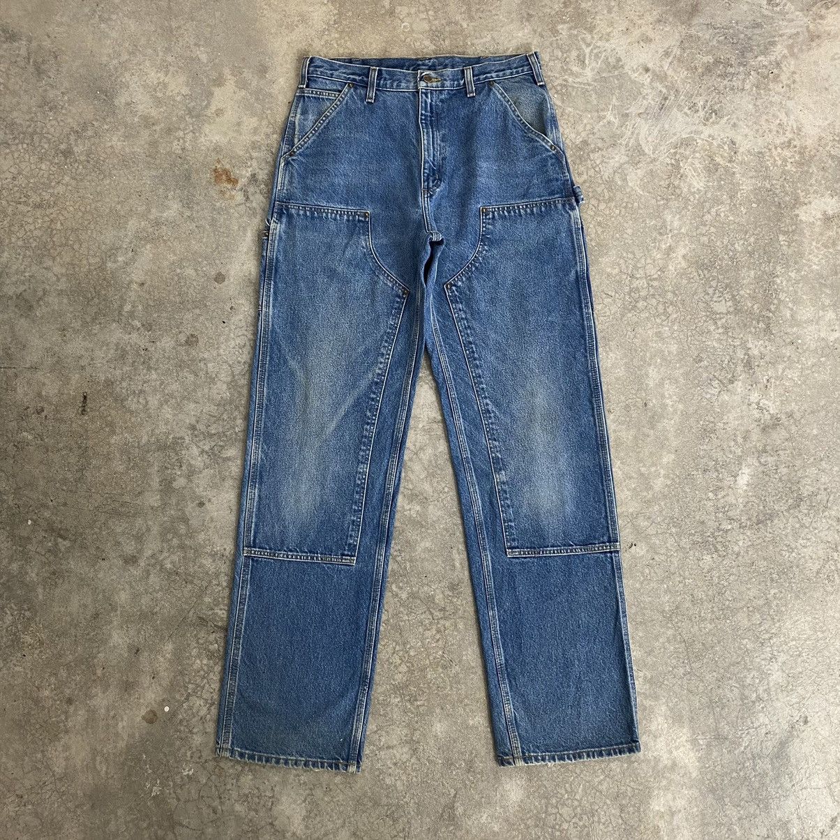 Carhartt Vintage Carhartt Double Knee Blue Carpenter Denim Jeans Size US 33 - 3 Thumbnail