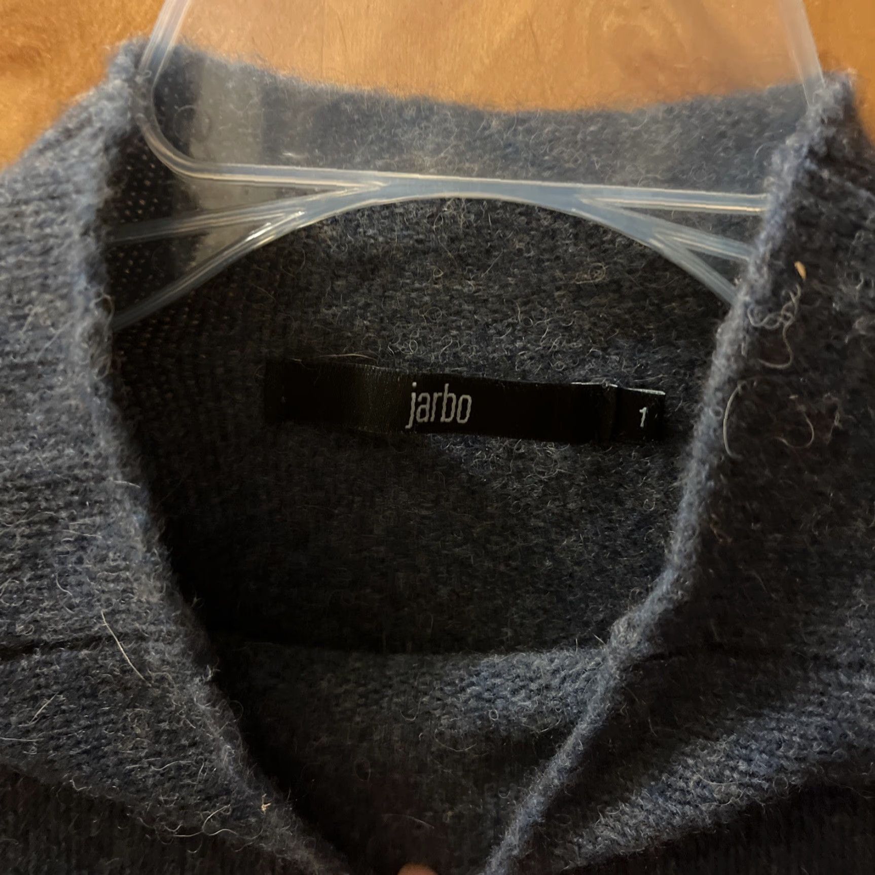 Vintage VINTAGE Jarbo Womens Sweater Pullover Wool Merino Long Sleeve Mock Neck Blue Small All Seasons Size XS / US 0-2 / IT 36-38 - 2 Thumbnail