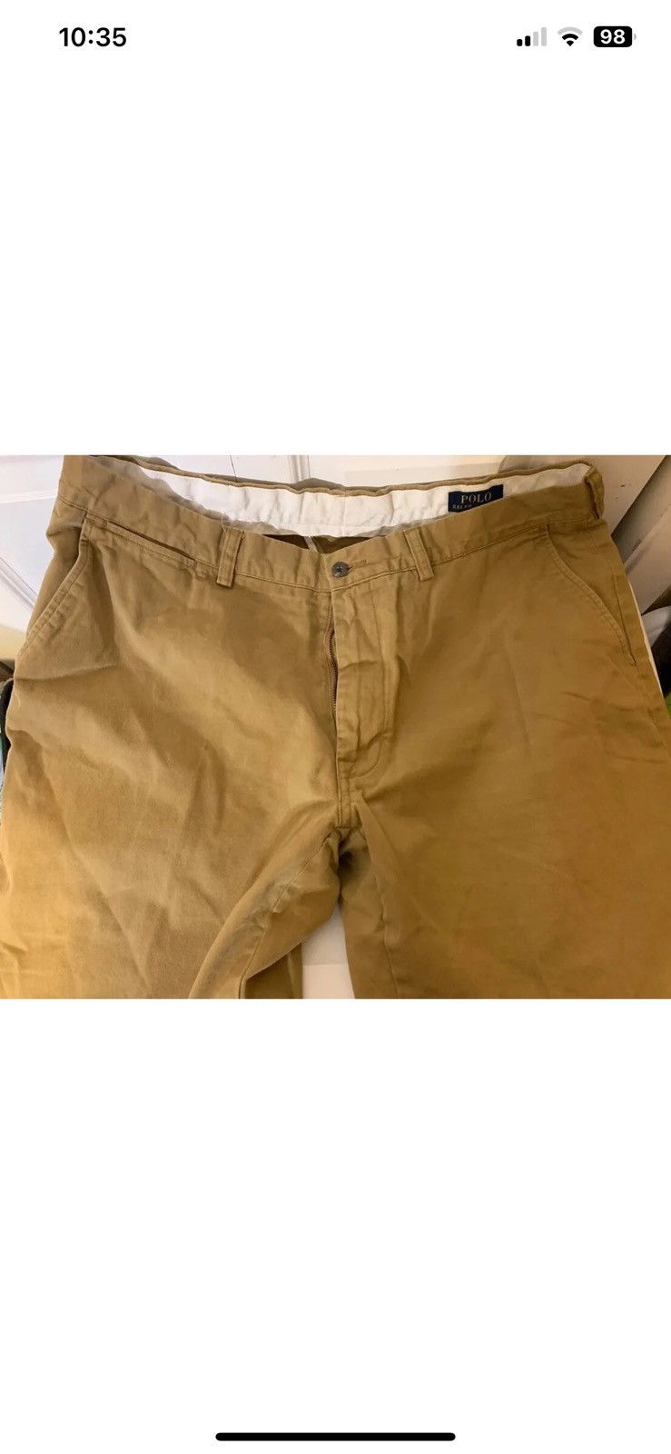 Polo Ralph Lauren Polo Ralph Lauren Mens Sz 38 X 30 Flat Front Chino Khaki Tan Size US 38 / EU 54 - 3 Thumbnail
